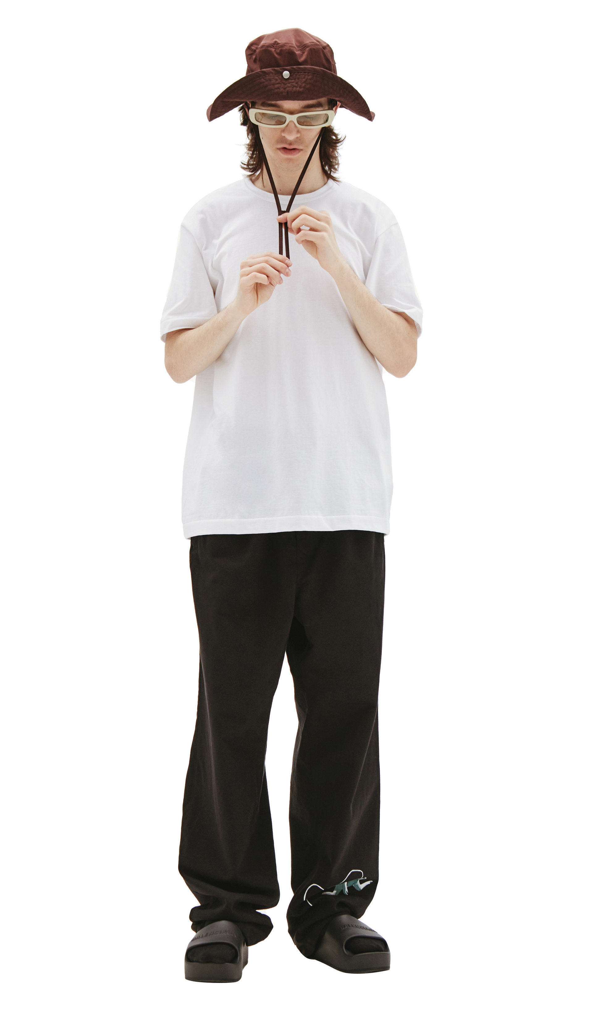 Comme des Garcons Homme plus Белая футболка из хлопка с принтом