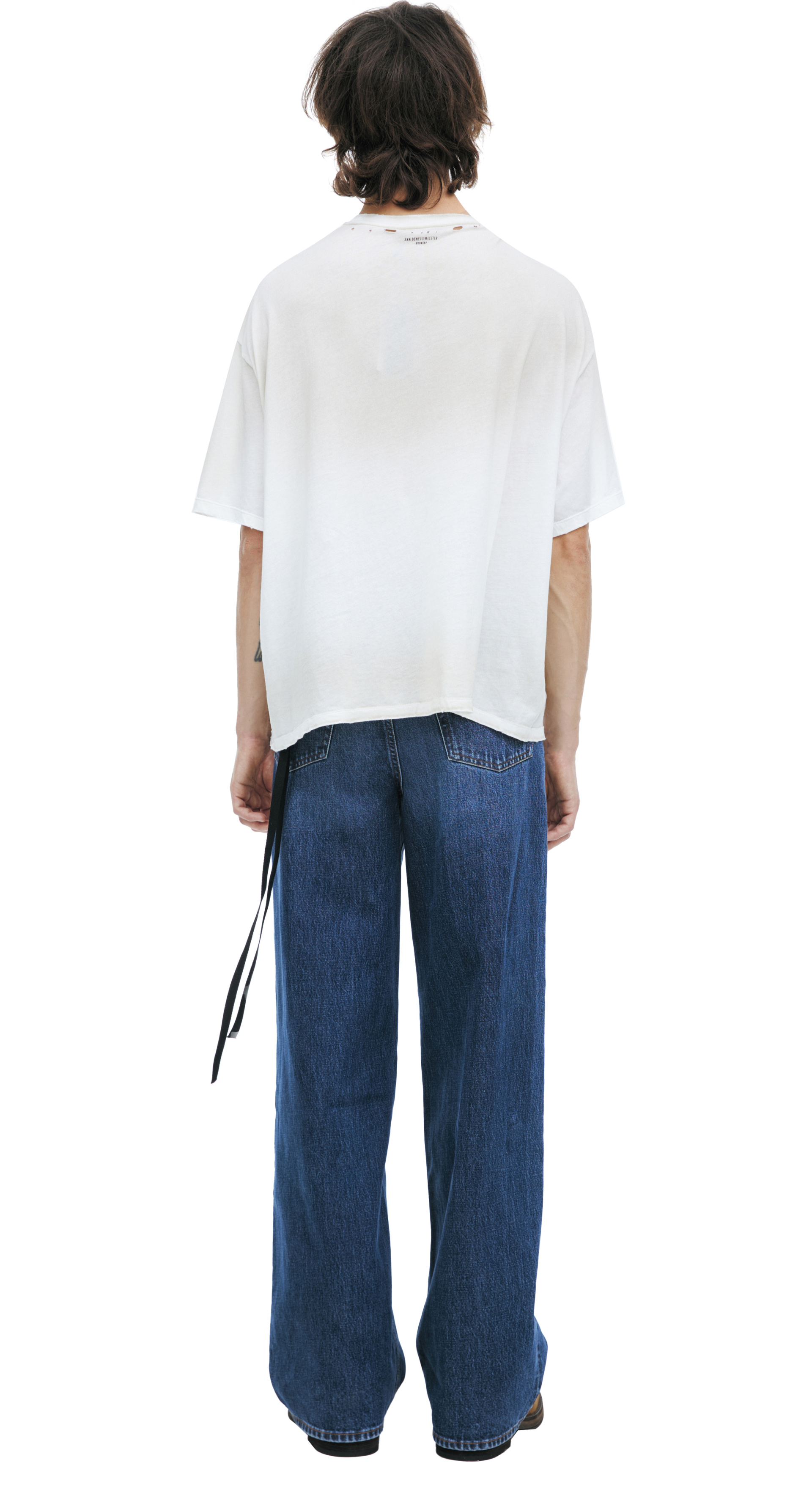 Ann Demeulemeester Хлопковая футболка с круглым вырезом