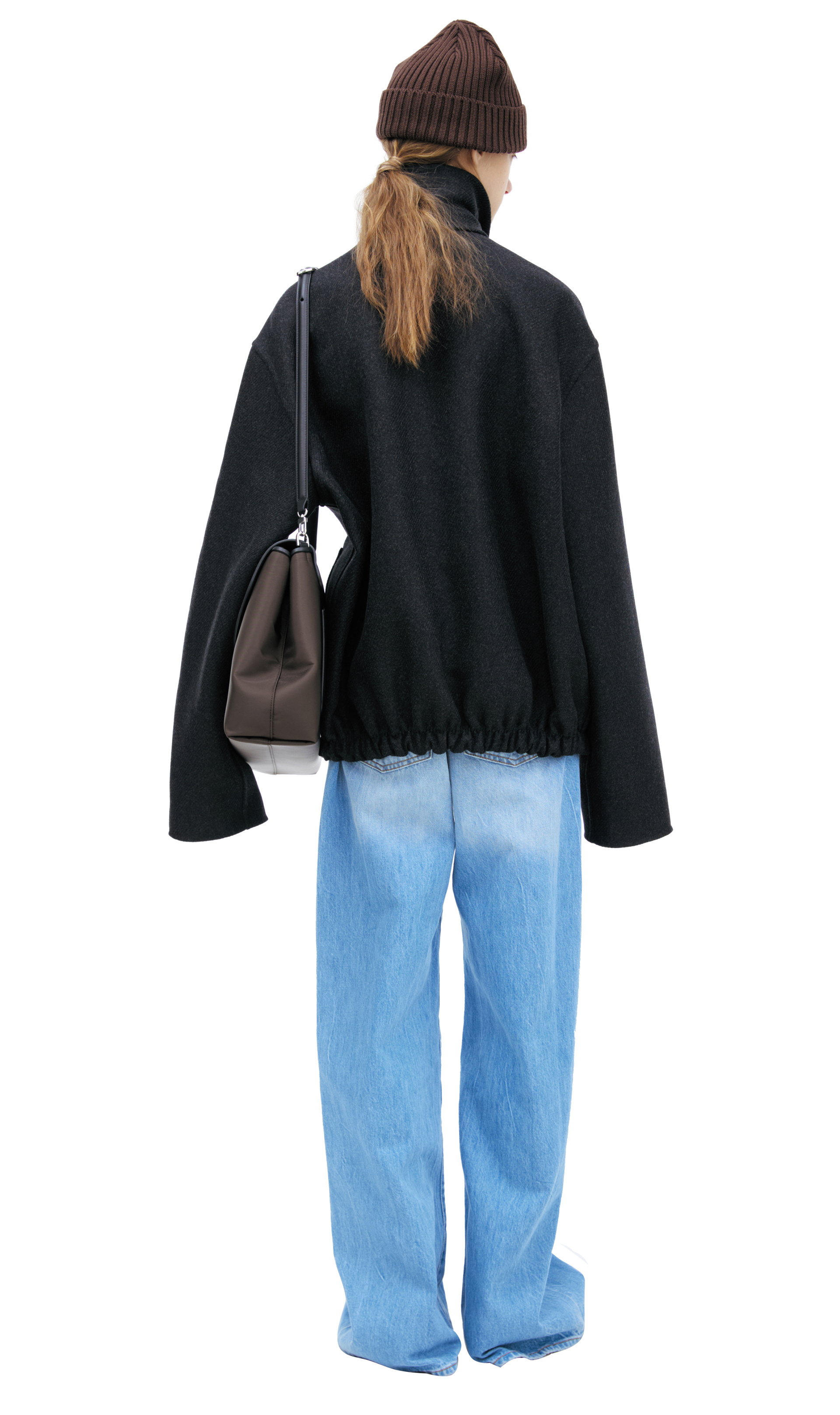 The Row Темно-серый бомбер из шерсти