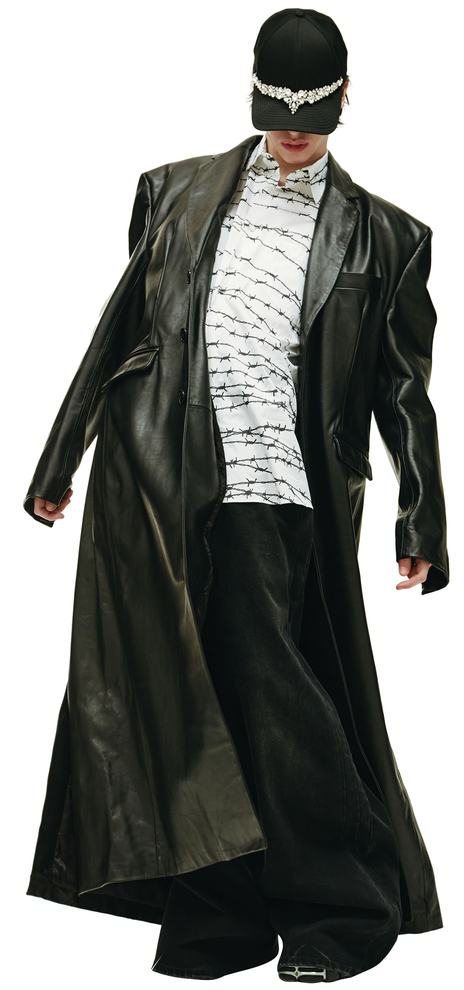 VETEMENTS Кожаное оверсайз пальто