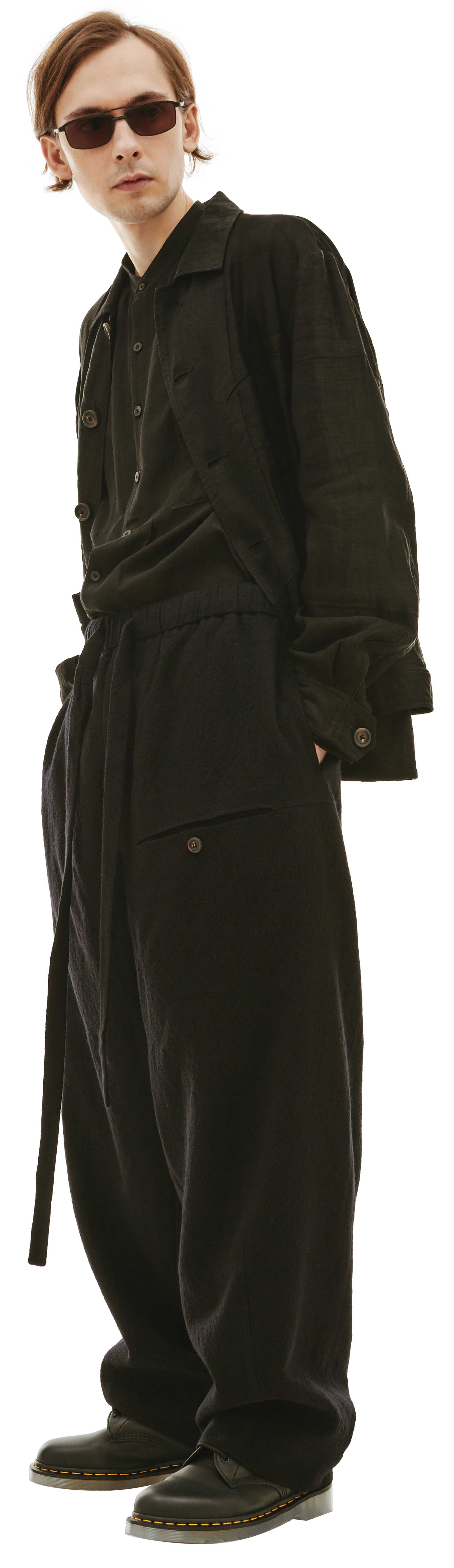 Ziggy Chen Шерстяные брюки на завязках