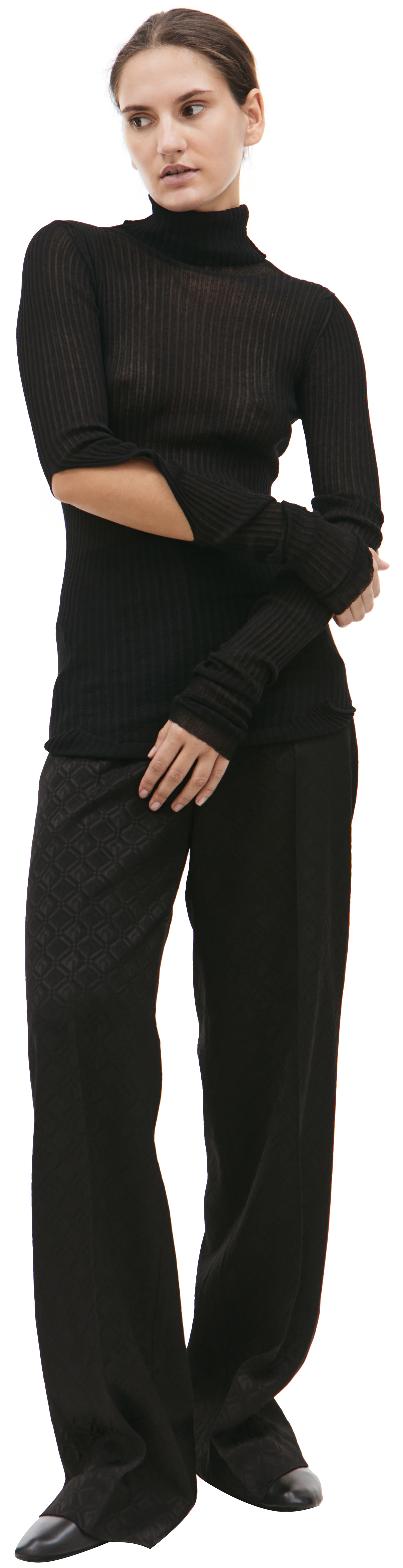 QUIRA Полупорзрачная водолазка с вырезами