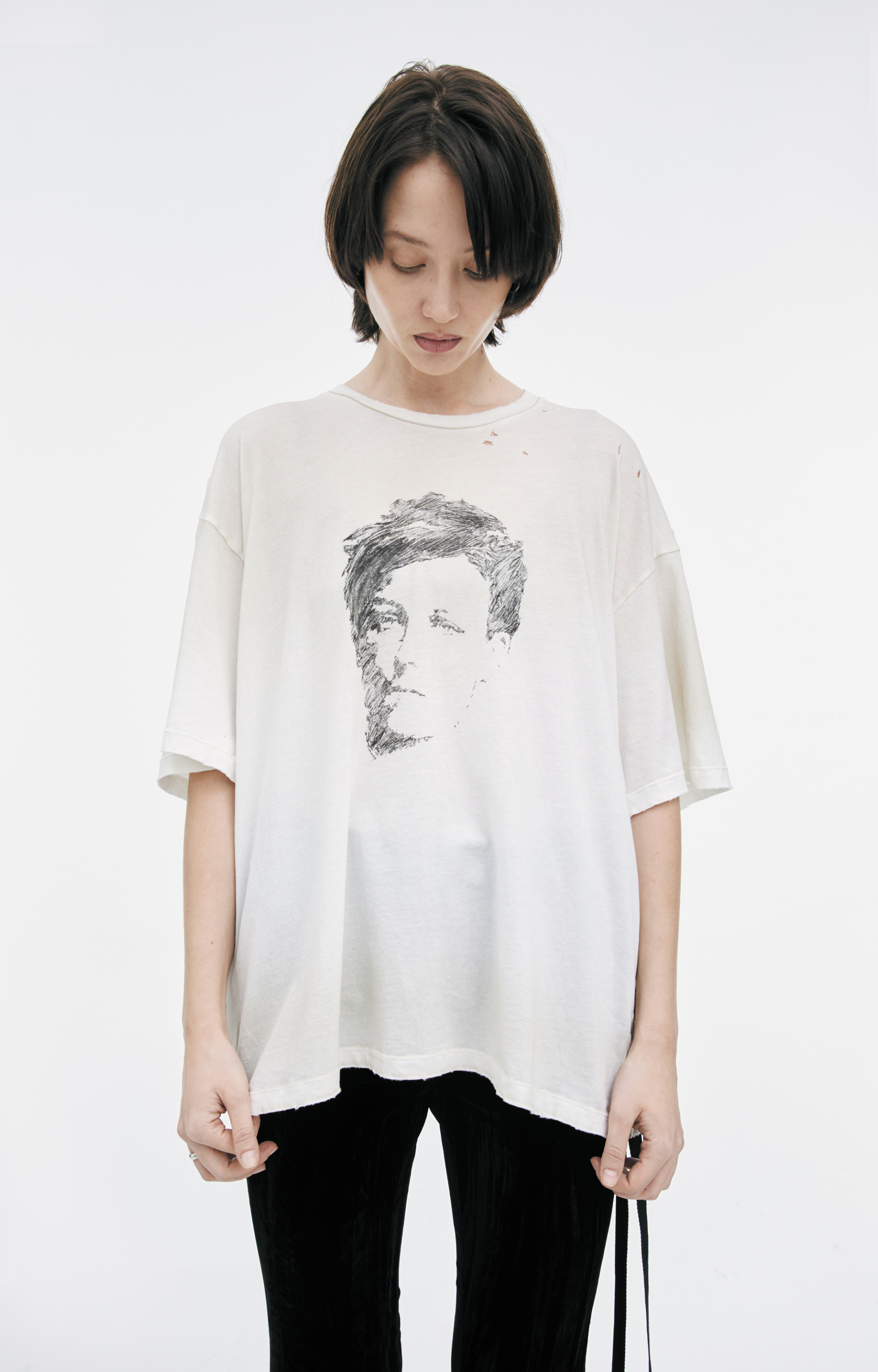 Ann Demeulemeester Хлопковая футболка с круглым вырезом
