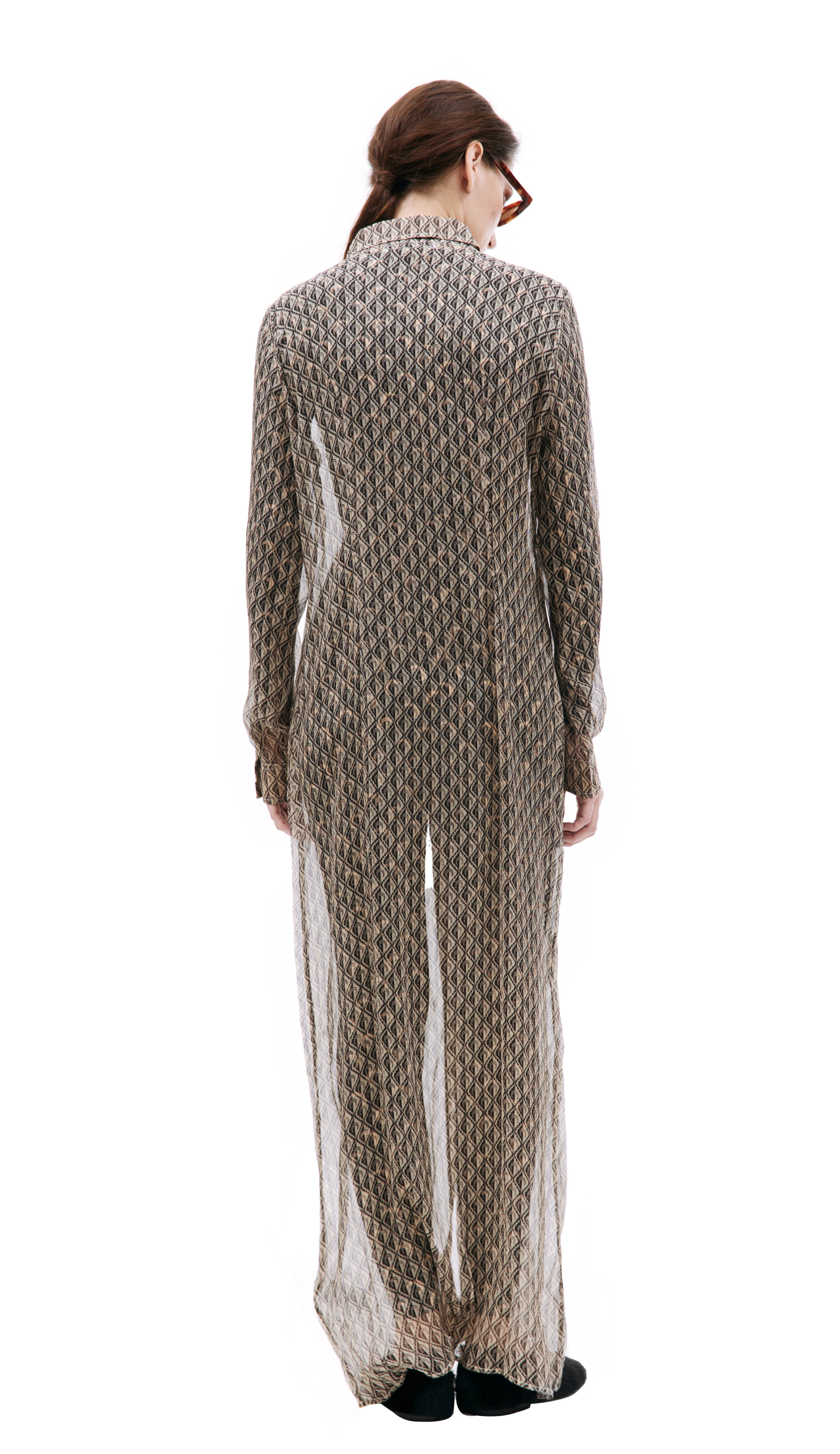 MARINE SERRE Шелковое платье-рубашка