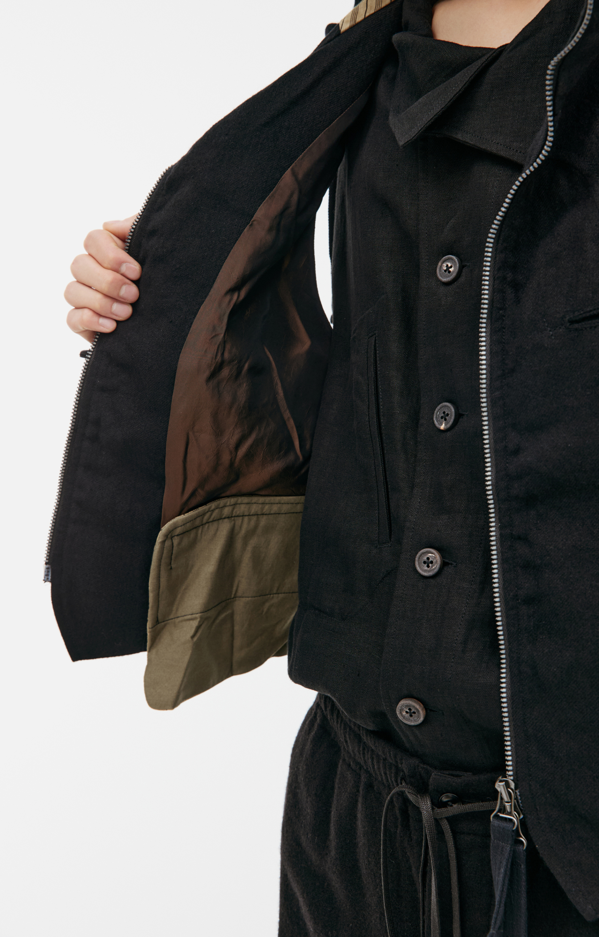 Ziggy Chen Кашемировый жилет с капюшоном