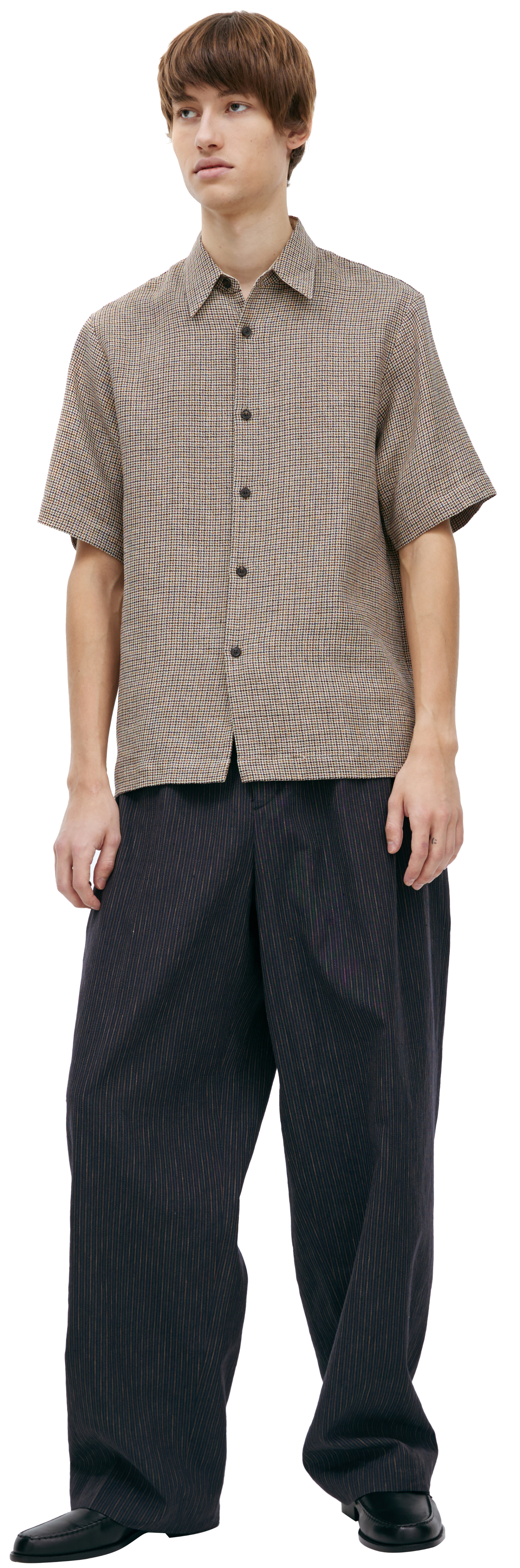 Dries Van Noten Льняная рубашка с монопринтом