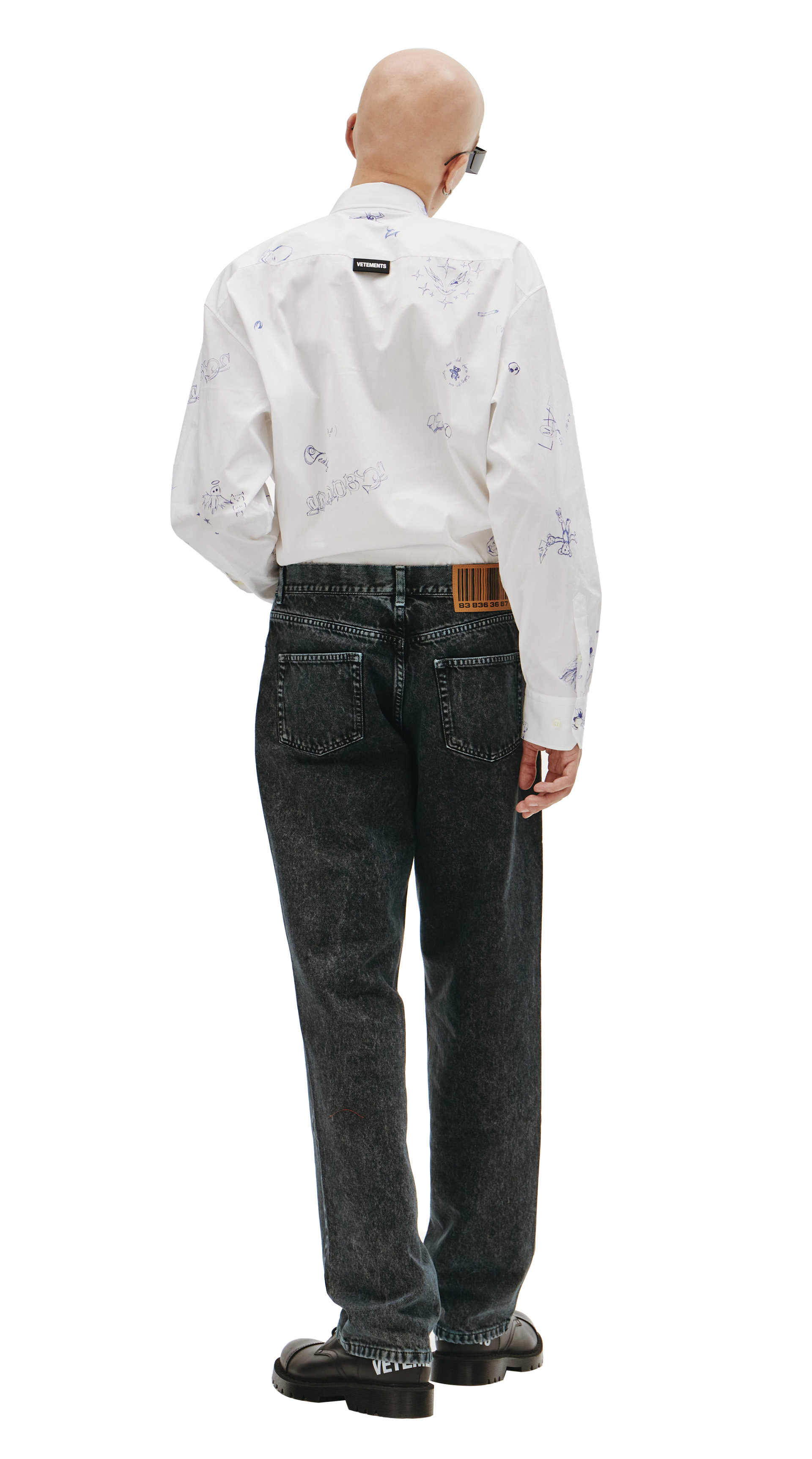 VTMNTS Широкие джинсы с выстиранным эффектом