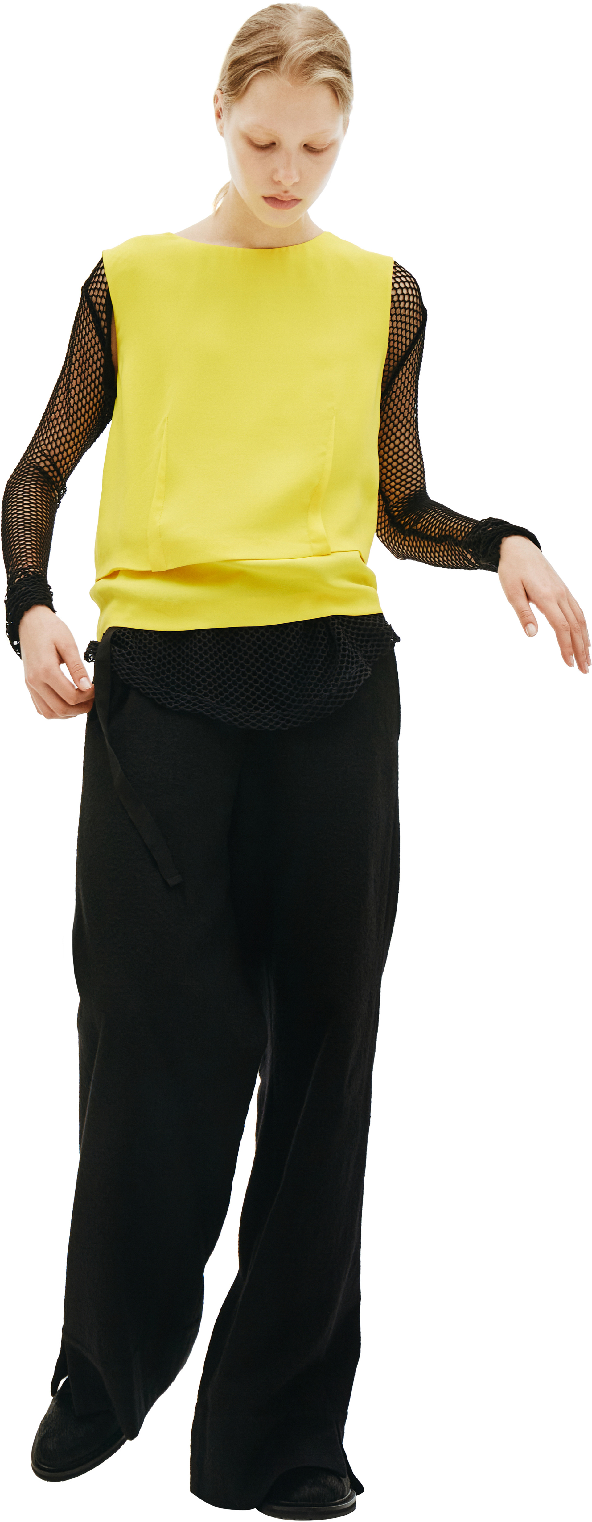 Maison Margiela Двухслойный шелковый топ