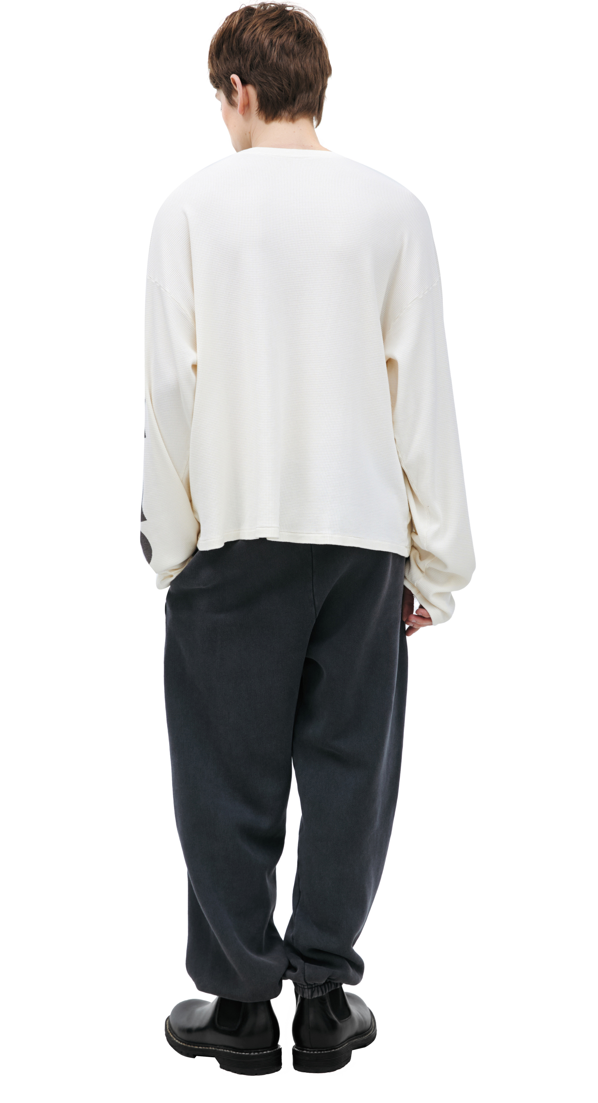 RRR123 Белый лонгслив с принтом