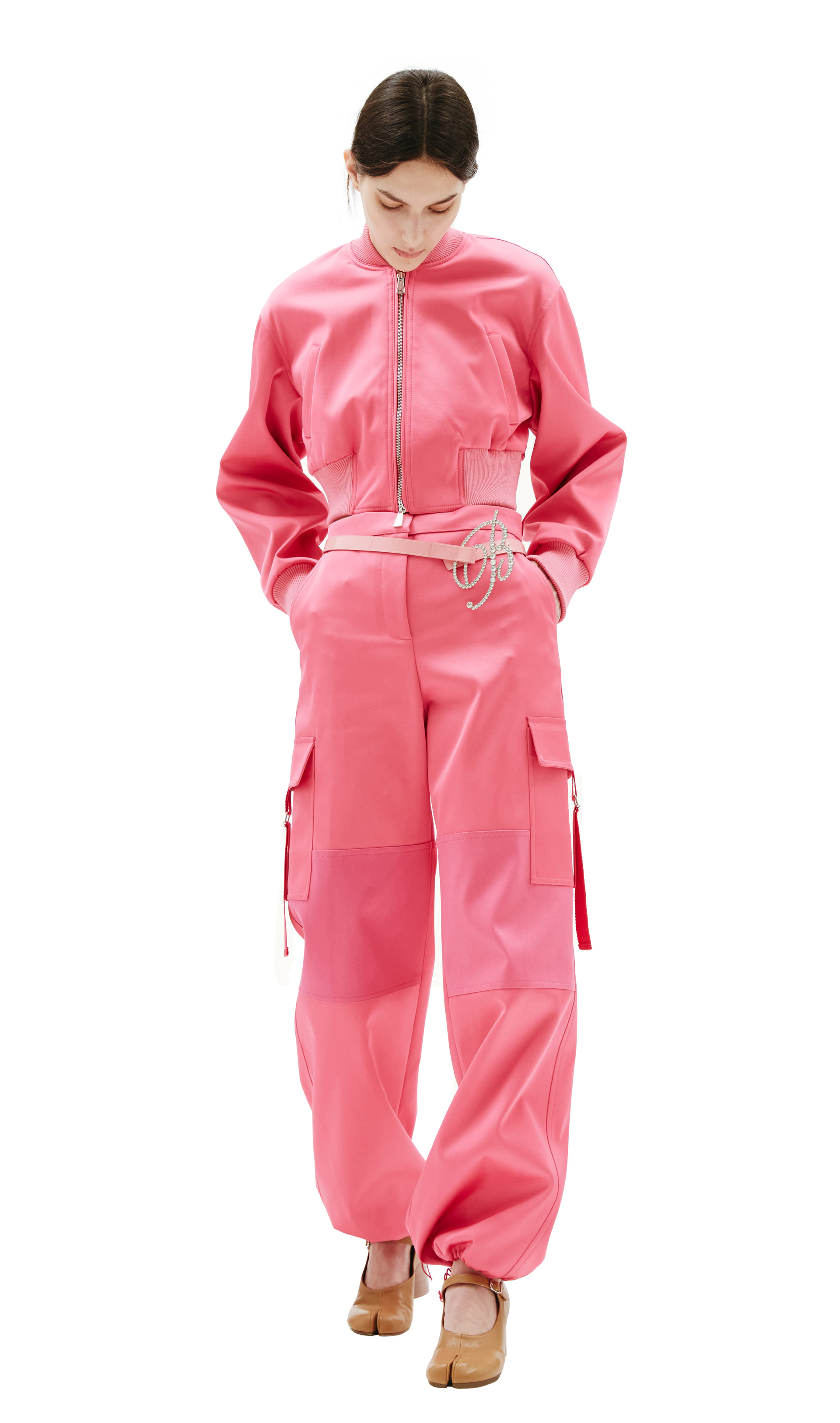 Blumarine Розовый укороченный бомбер