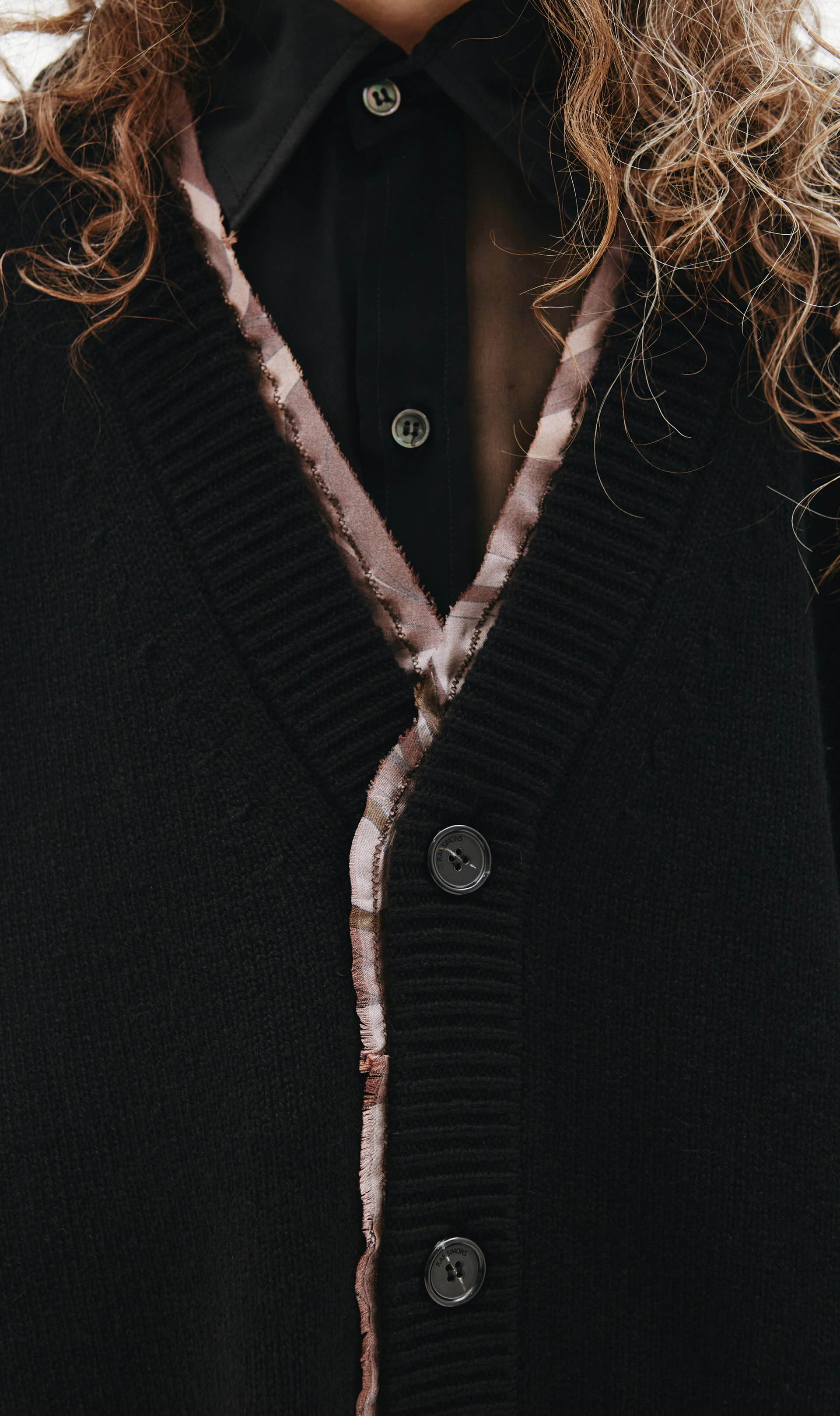 Raf Simons Черный шерстяной кардиган