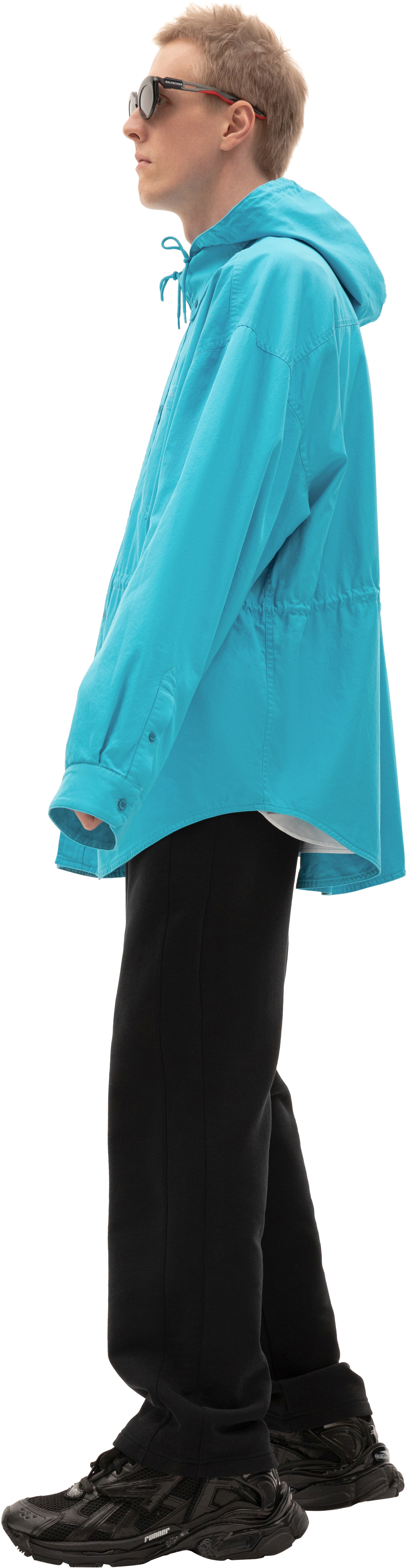 Balenciaga Голубая куртка со съемным капюшоном