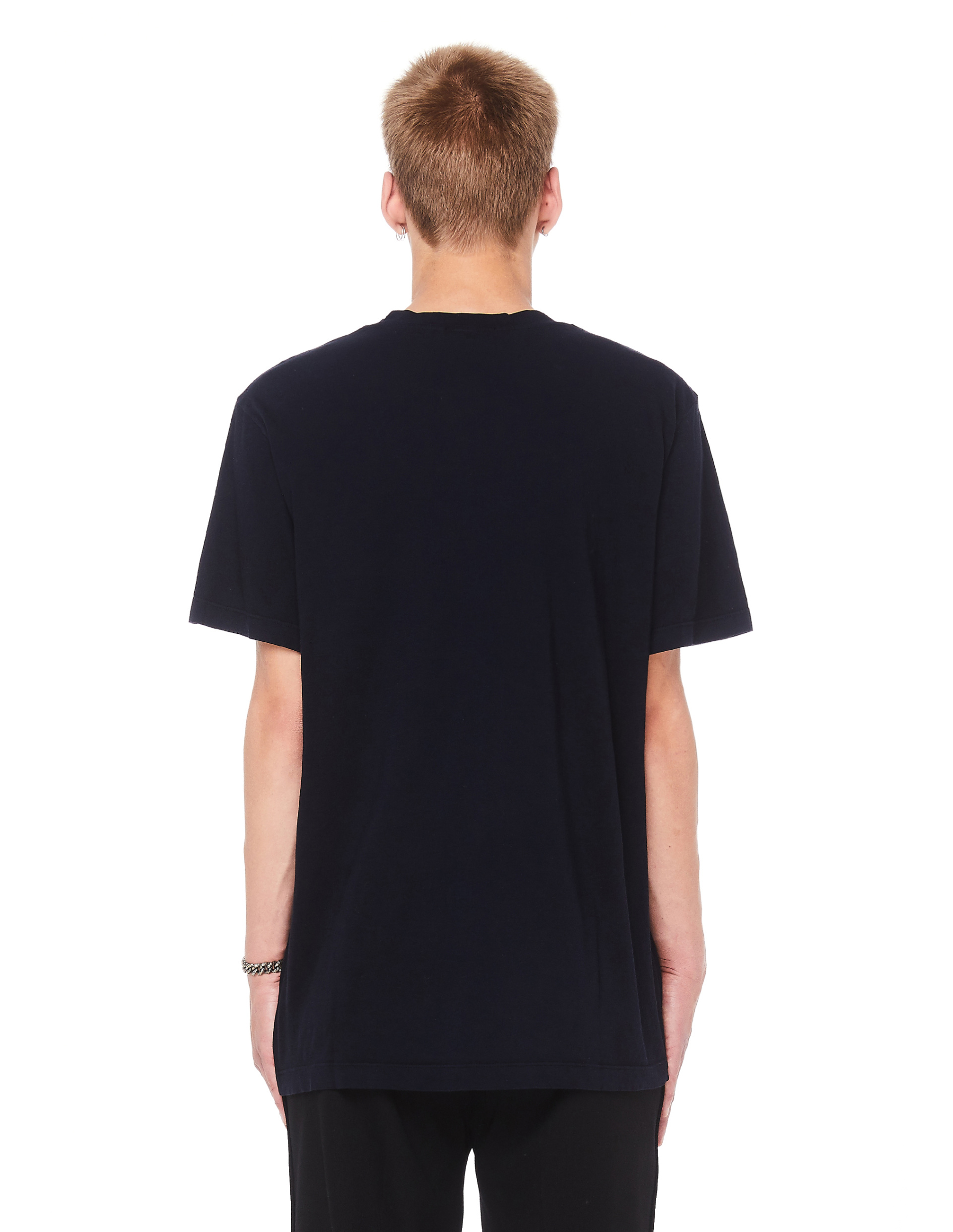 James Perse Темно-синяя футболка из хлопка Supima