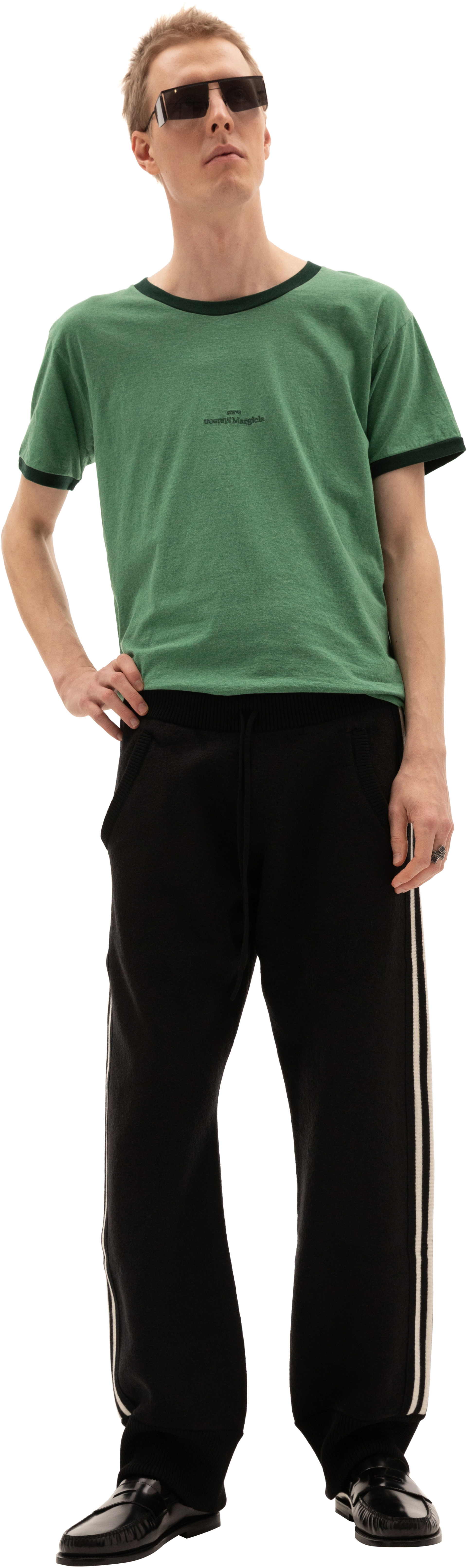 Maison Margiela Брюки из шерсти с лампасами