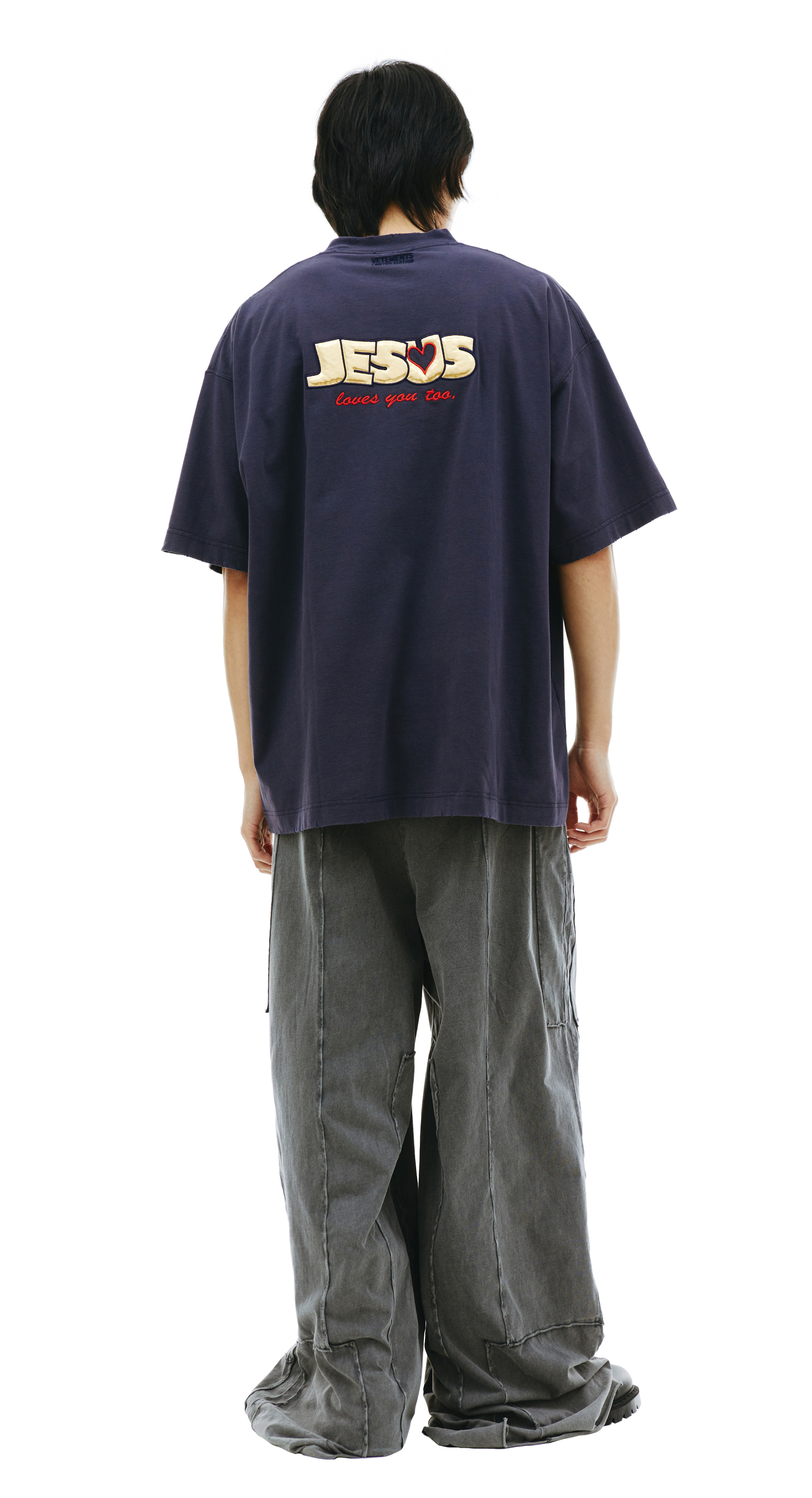 VETEMENTS Оверсайз футболка с патчем Jesus