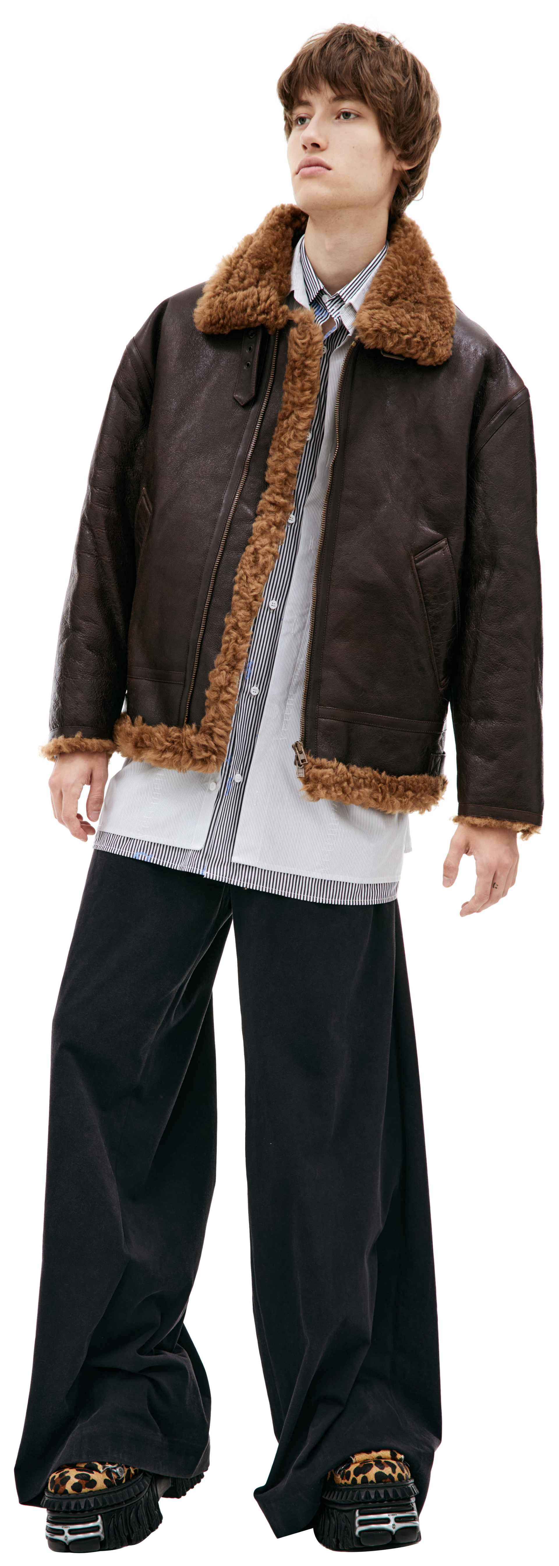 VETEMENTS Кожаная куртка-авиатор