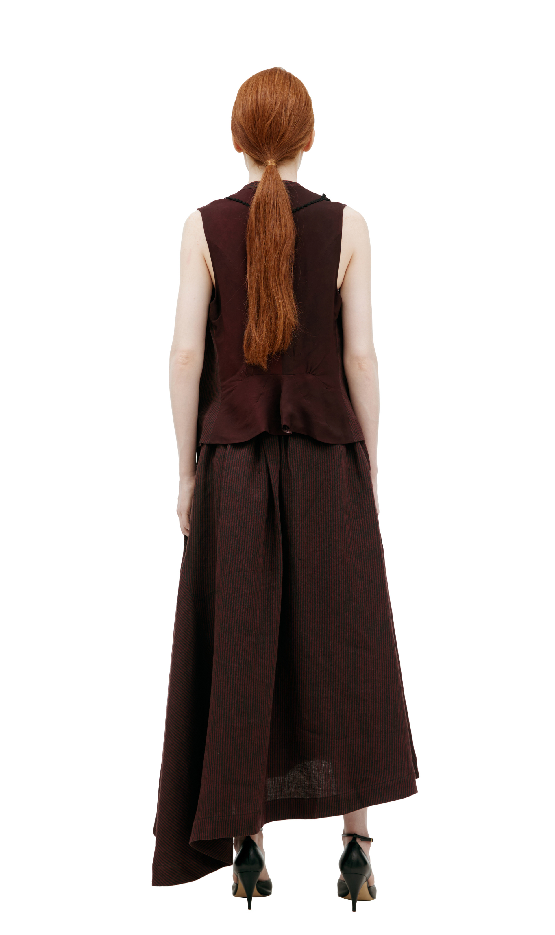 Ziggy Chen Однобортный жилет в полоску