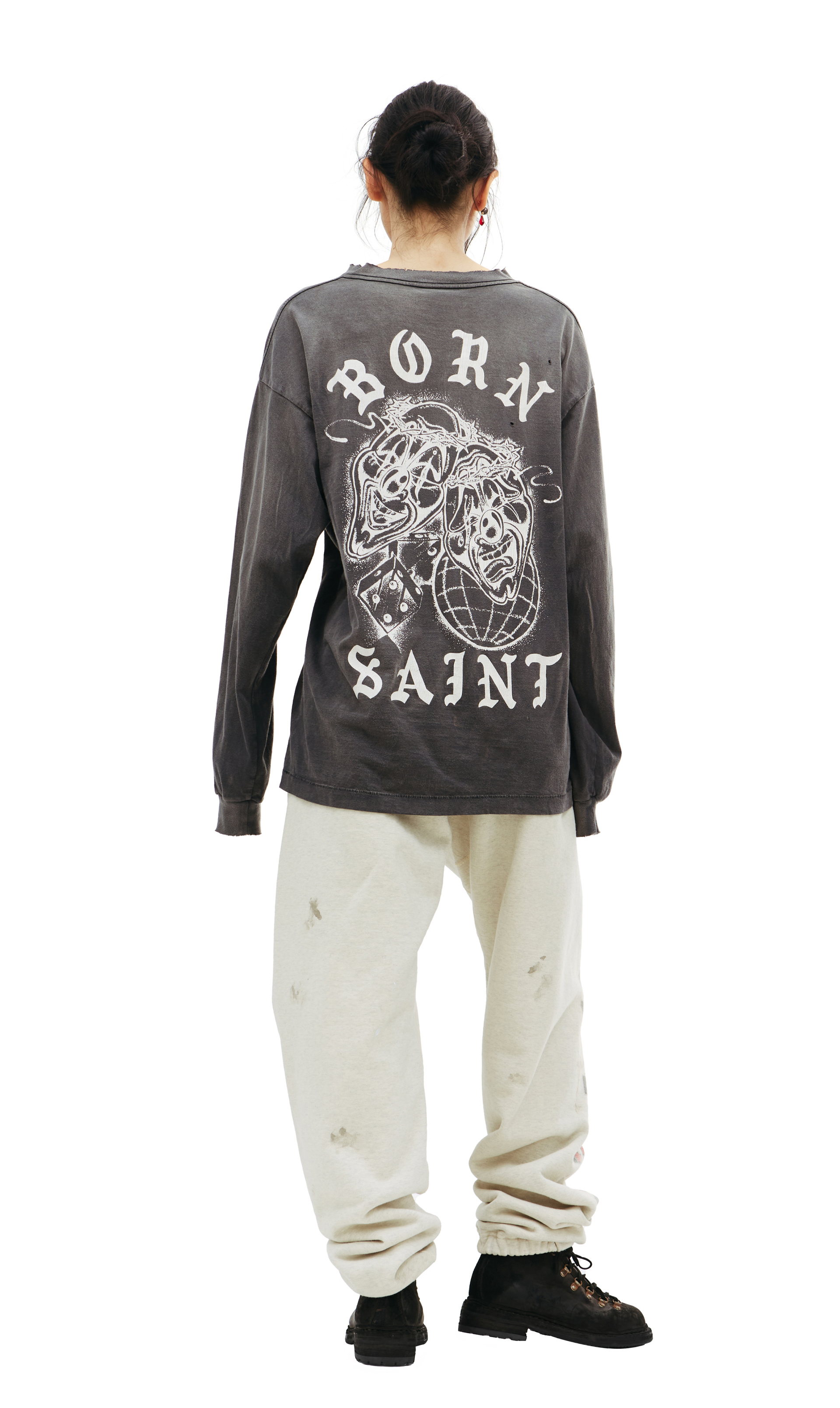 Saint Michael Лонгслив Saint Michael x Born x Raised с принтом