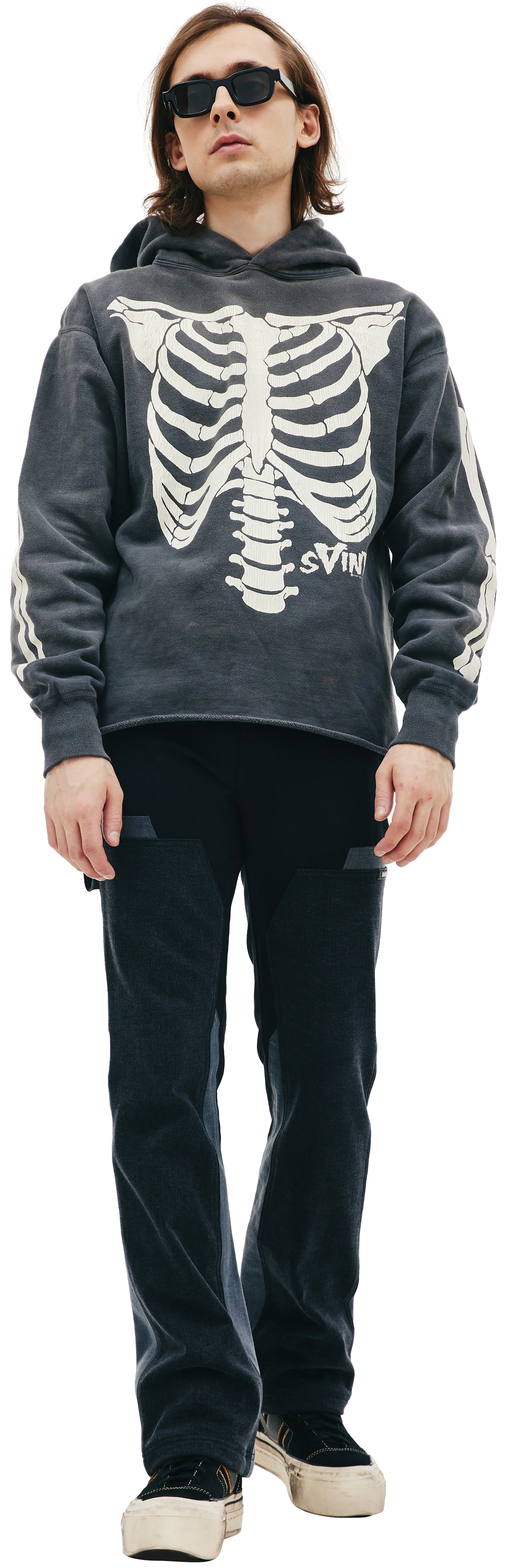 Saint Michael Оверсайз худи с принтом костей