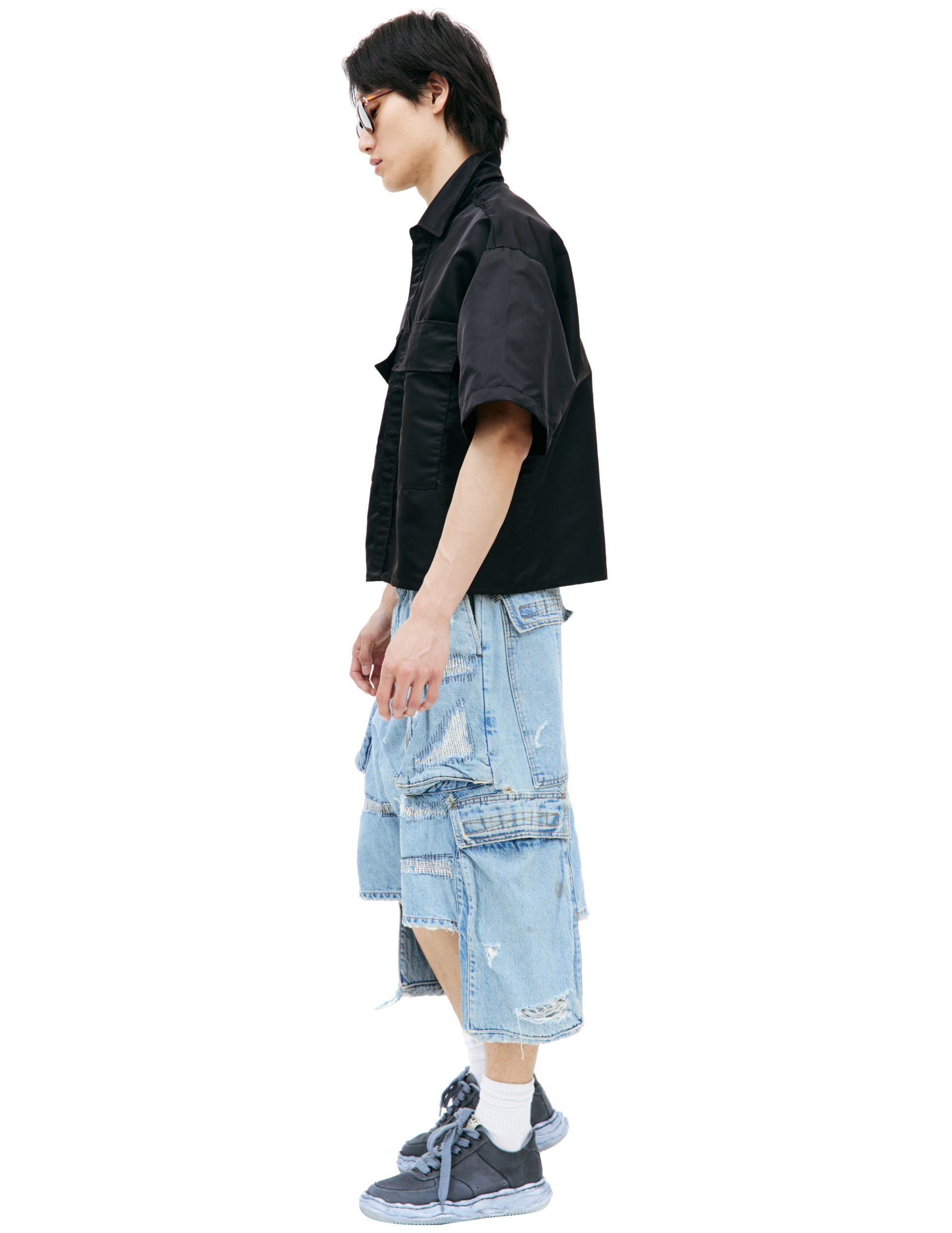 B1ARCHIVE Черная рубашка с коротким рукавом