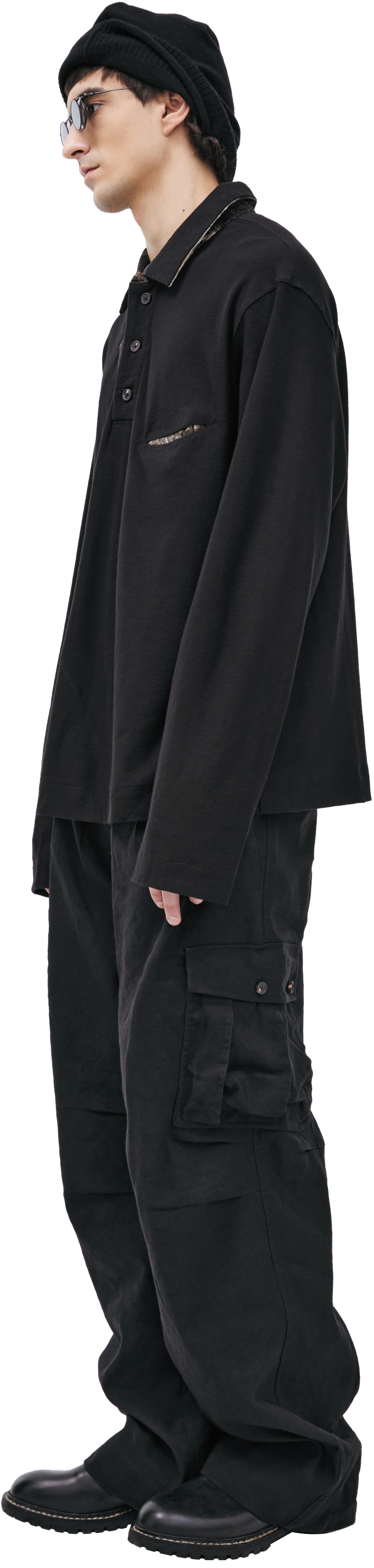 Ziggy Chen Поло с контрастной подкладкой