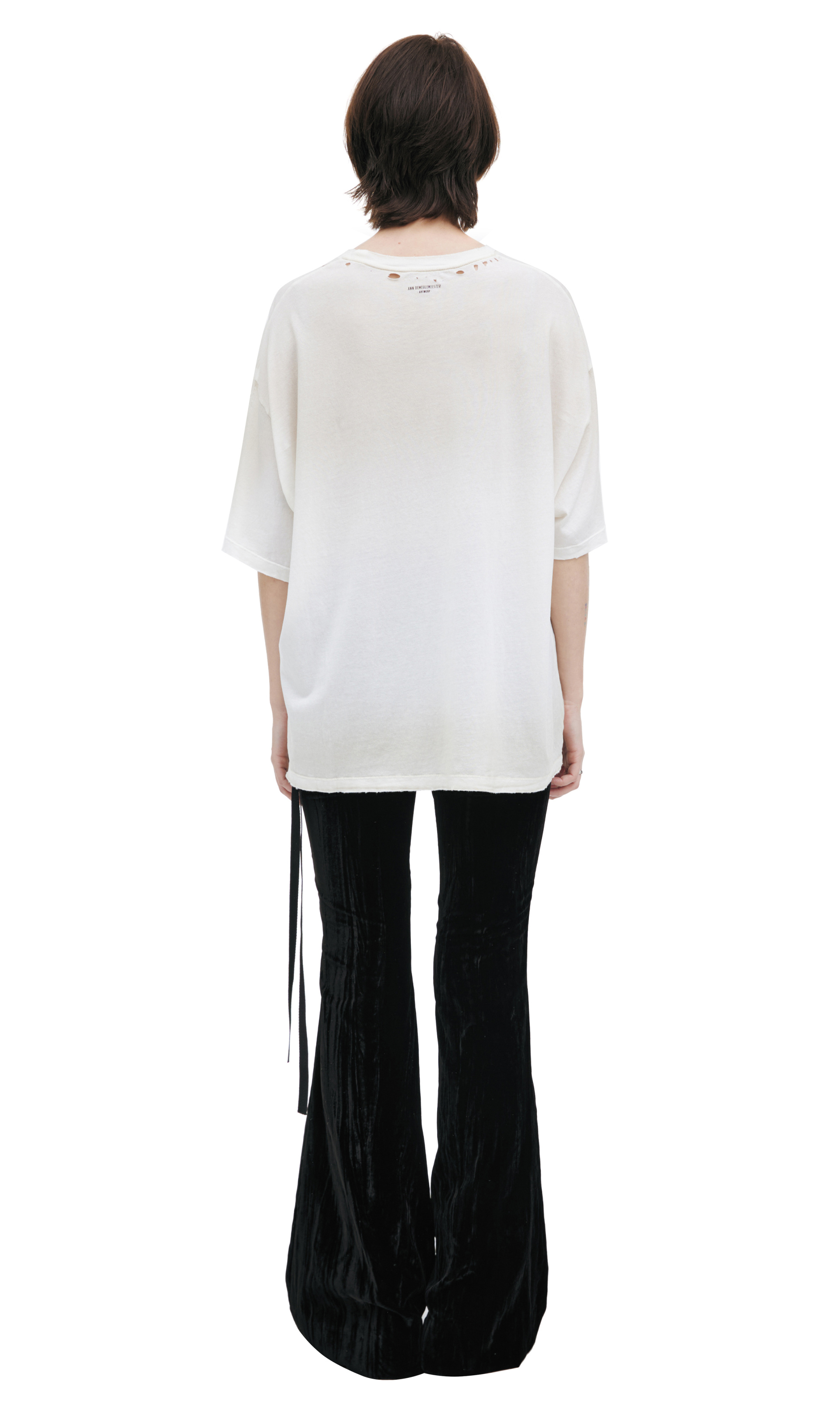Ann Demeulemeester Хлопковая футболка с круглым вырезом