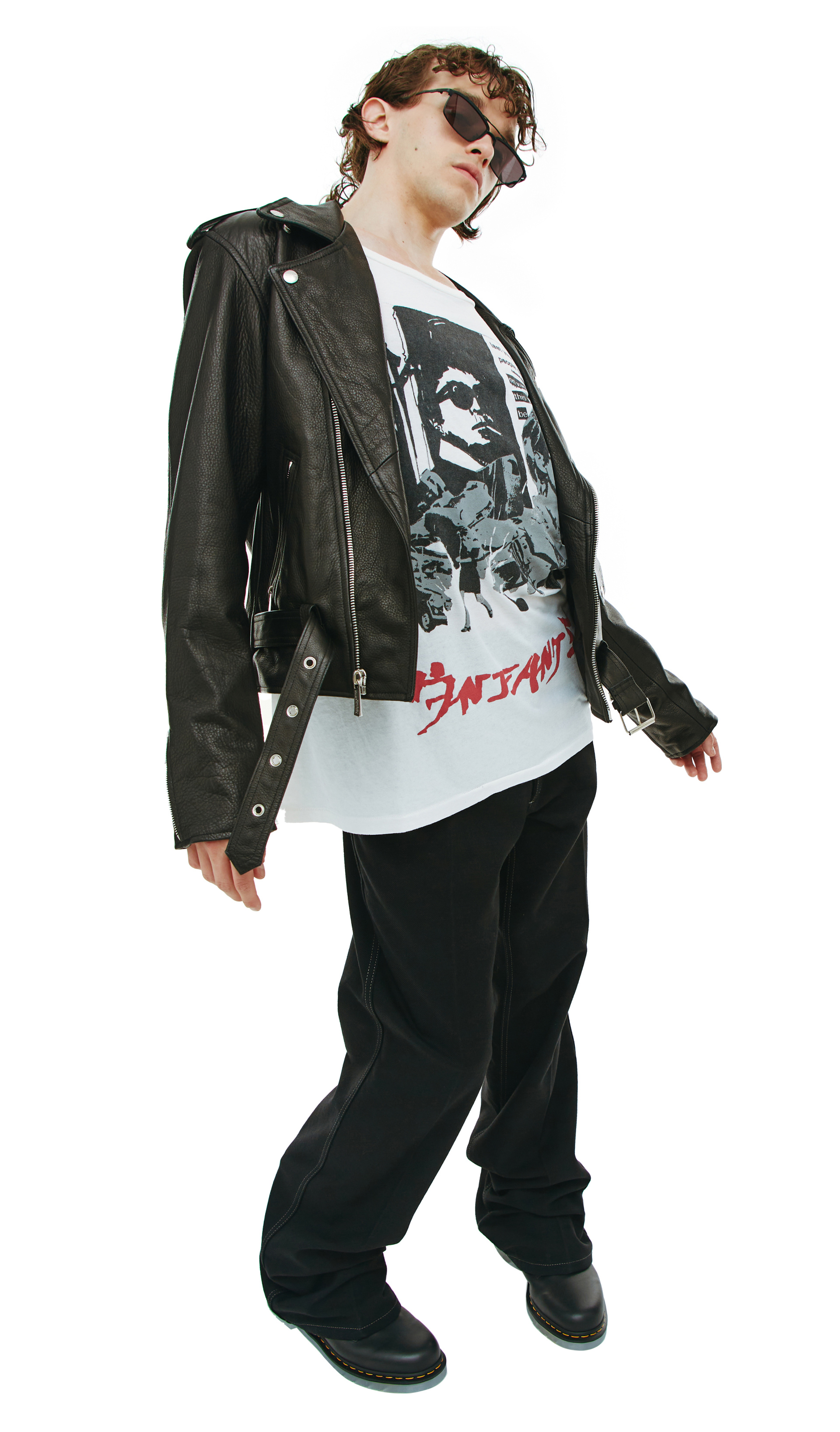 Enfants Riches Déprimés Кожаная куртка с принтом