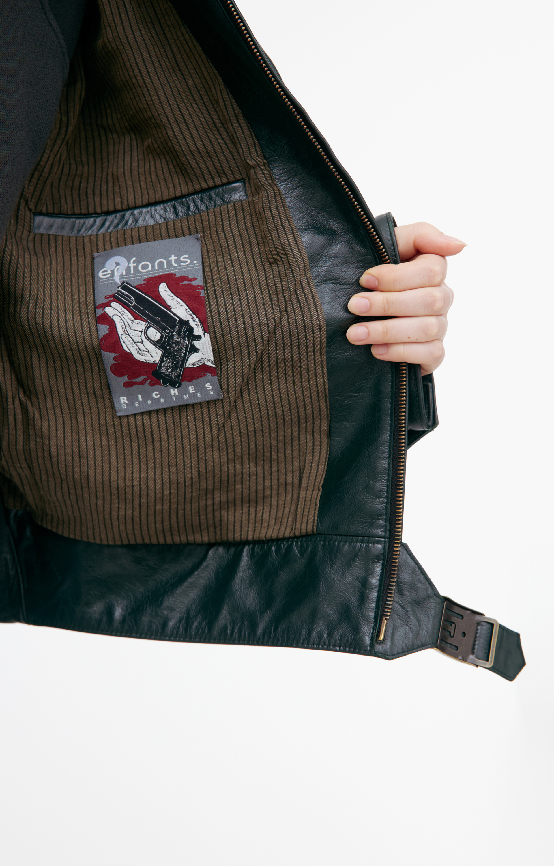Enfants Riches Déprimés Кожаная куртка на молнии
