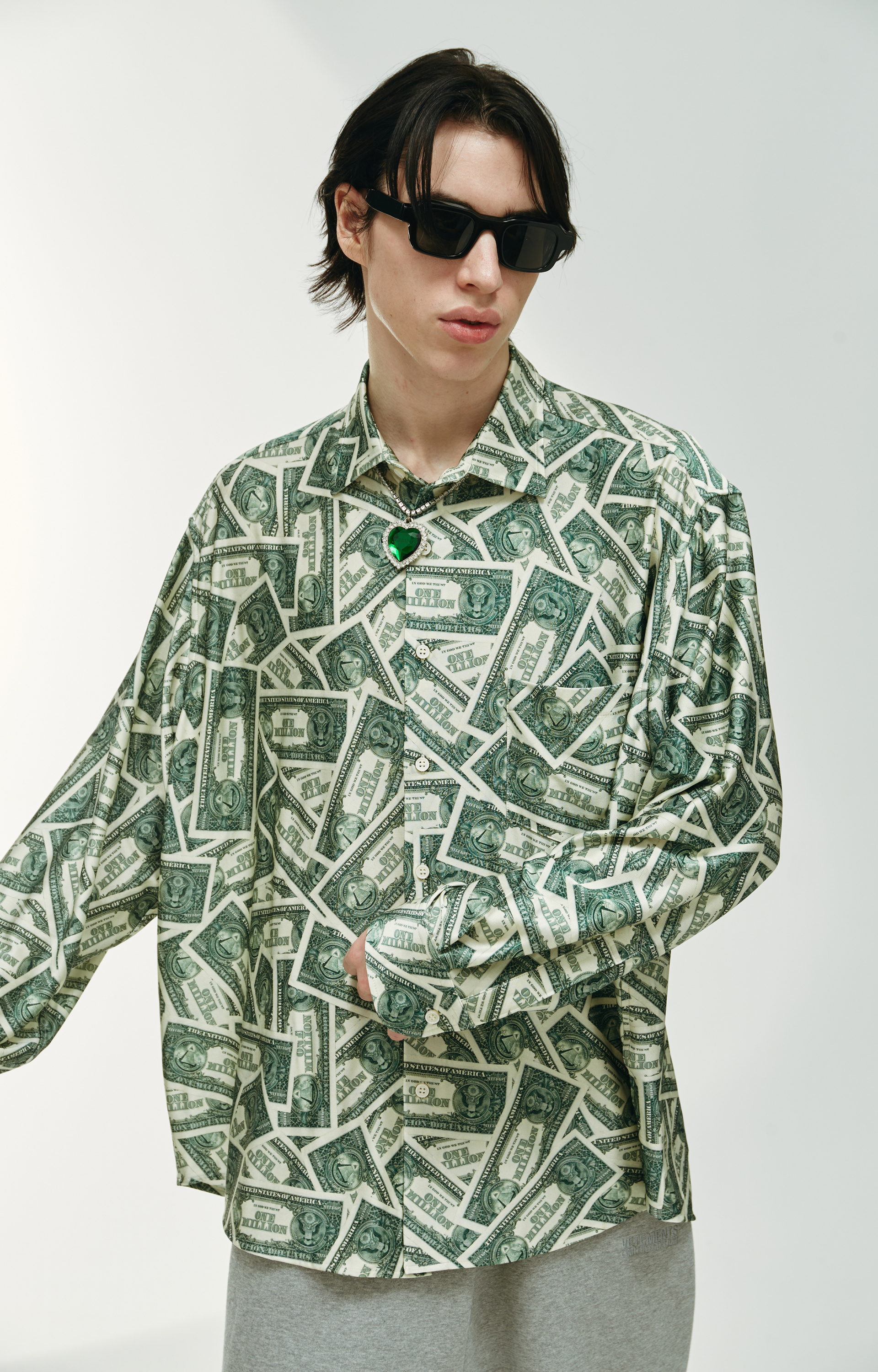 VETEMENTS Рубашка с монопринтом Million dollar