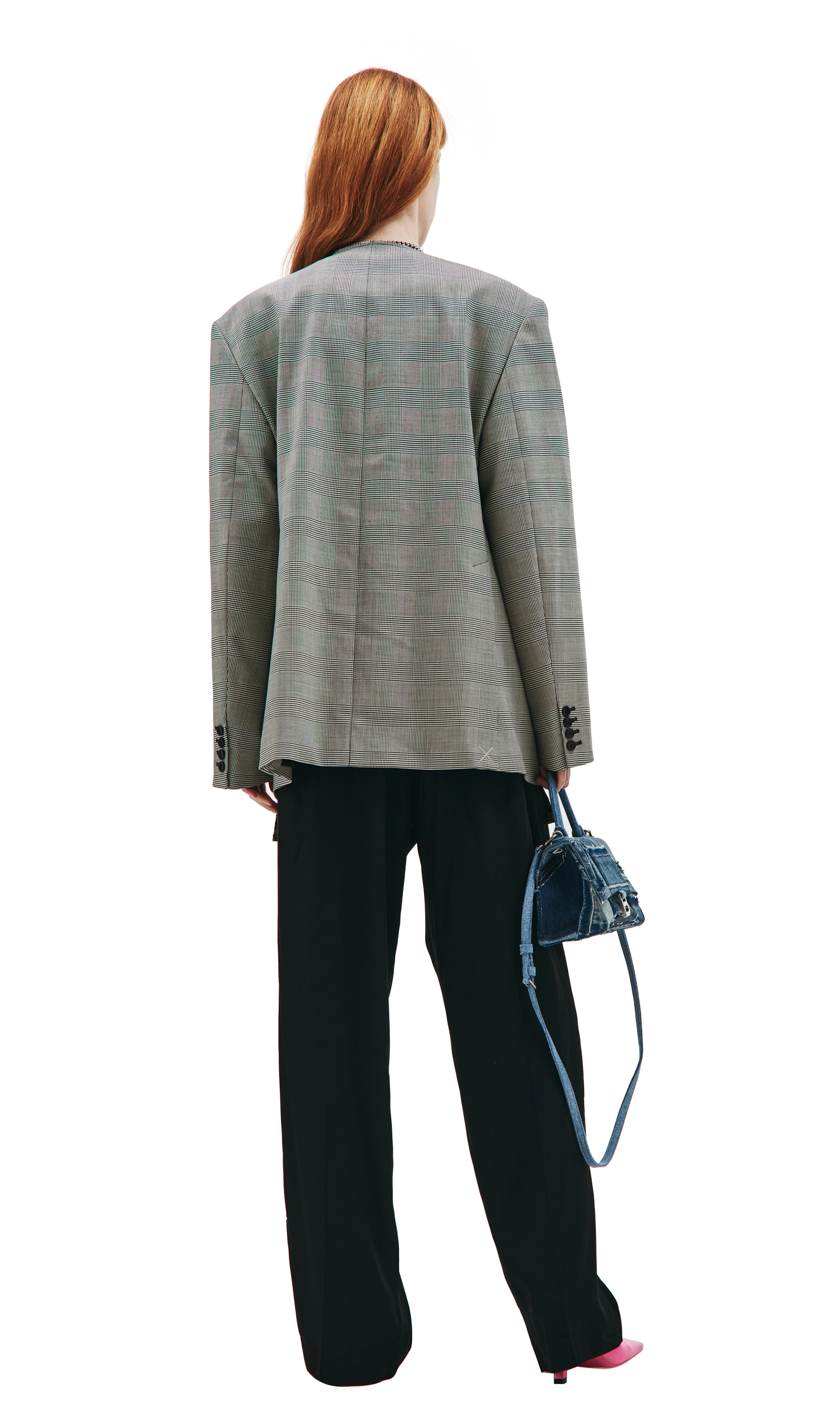 VETEMENTS Серый пиджак в клетку