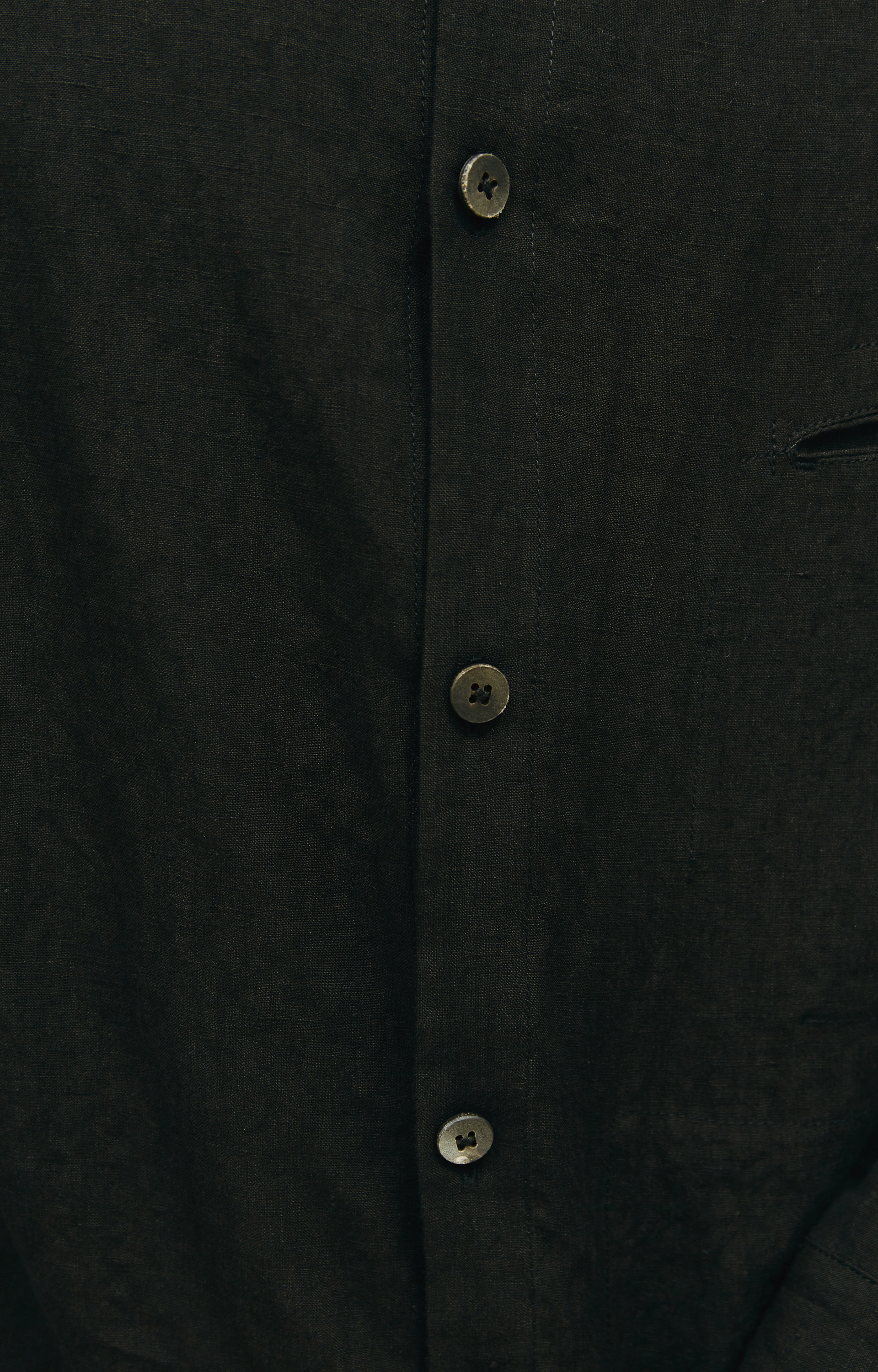 Ziggy Chen Черная льняная рубашка