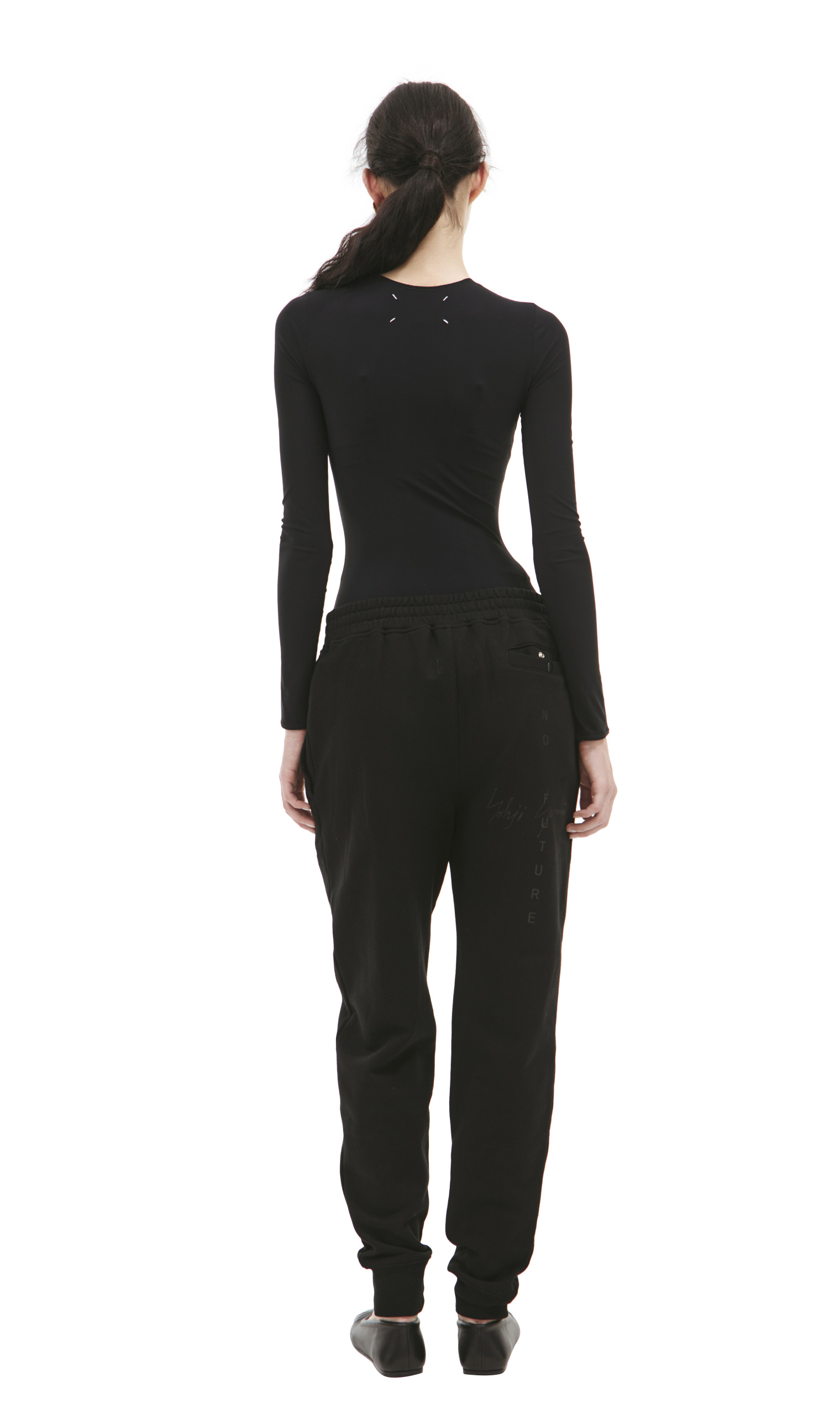 Yohji Yamamoto Черные брюки с патчем