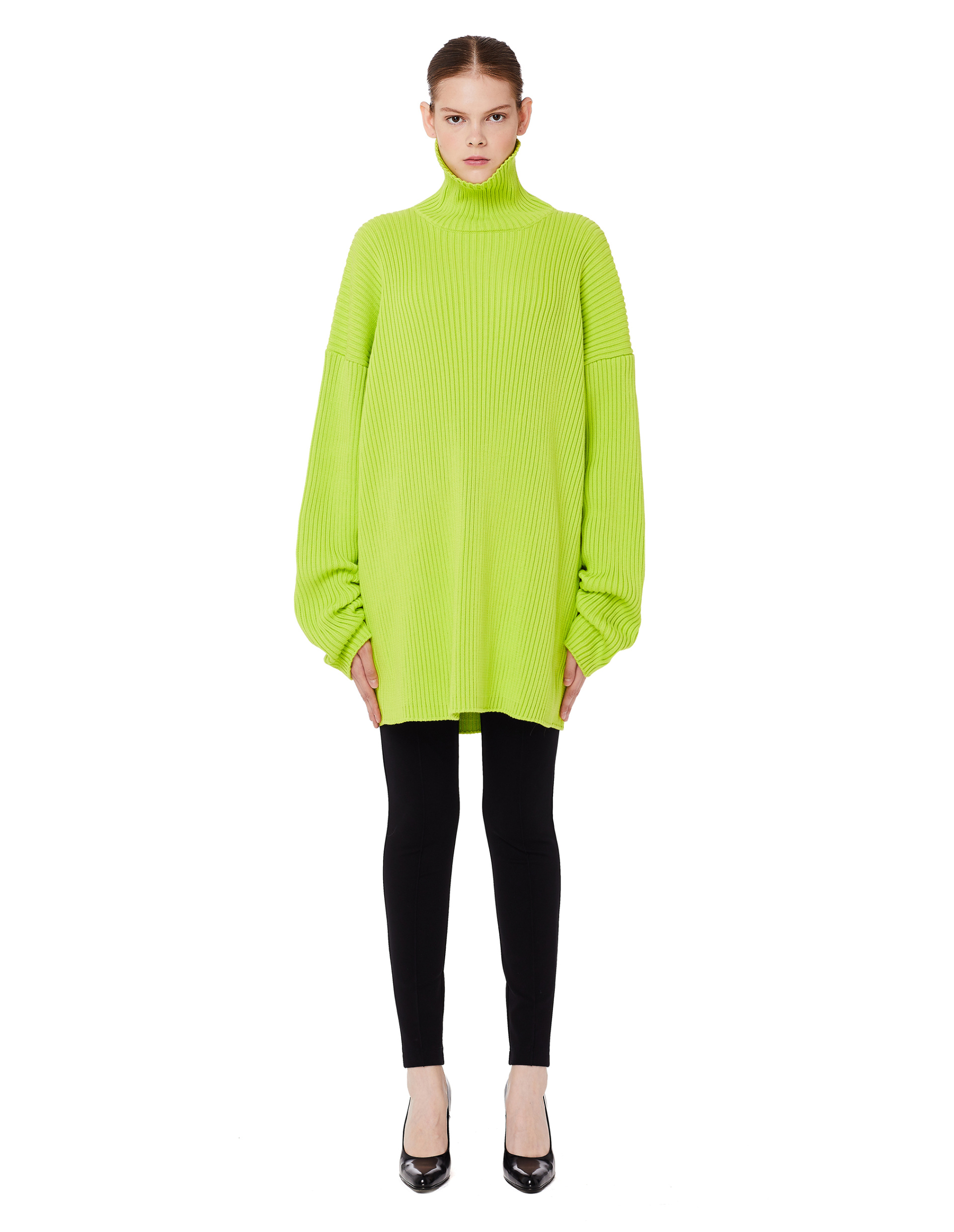Balenciaga Неоново-зеленый свитер oversize