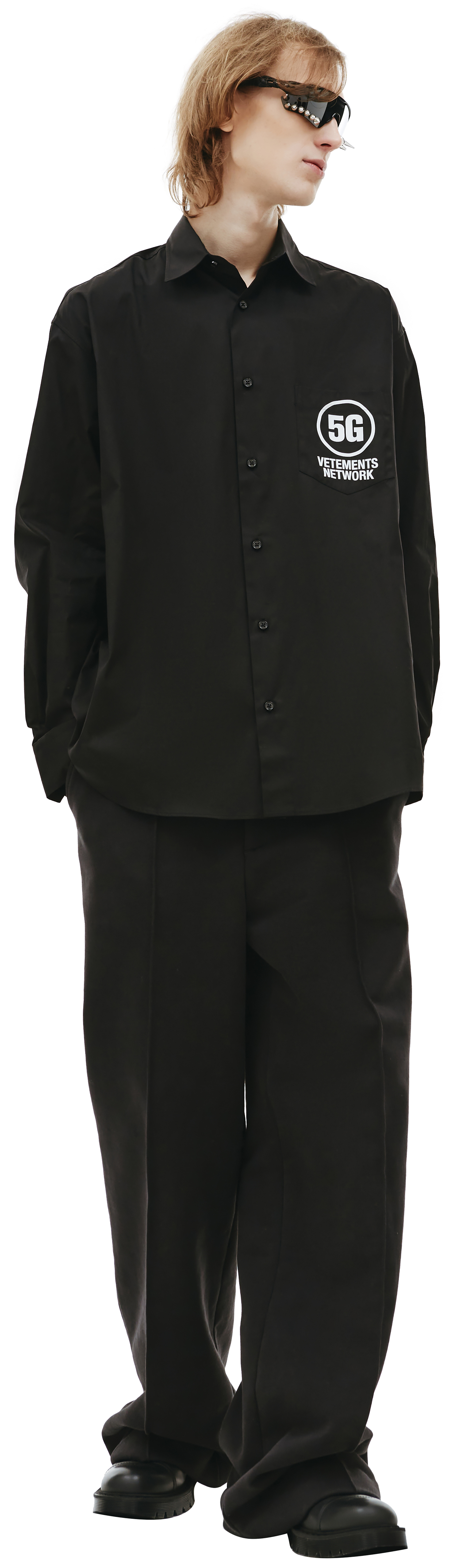 VETEMENTS Рубашка с контрастным принтом 5G