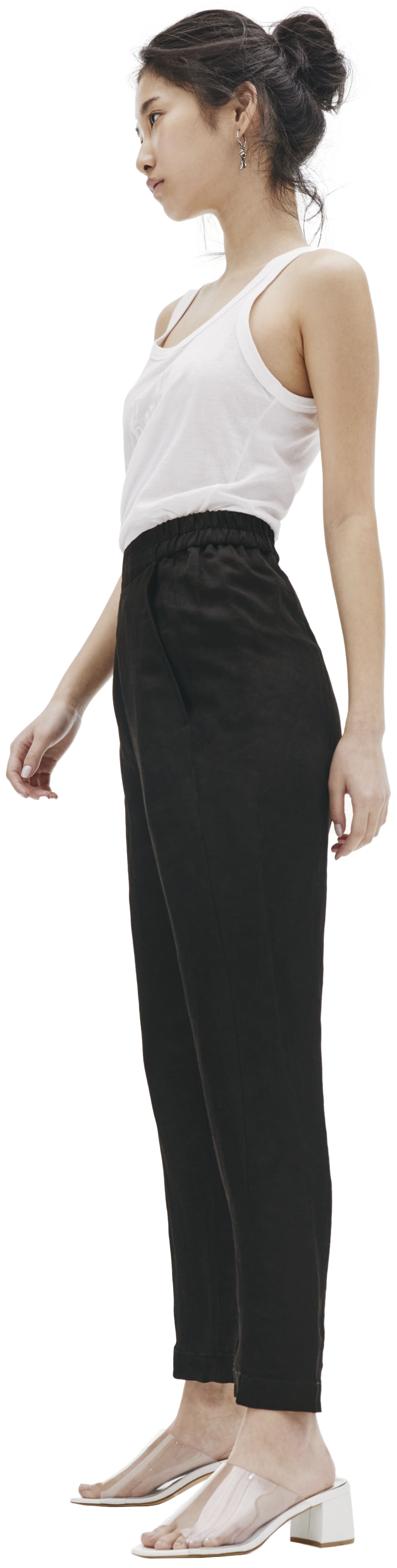Ann Demeulemeester Черные льняные брюки