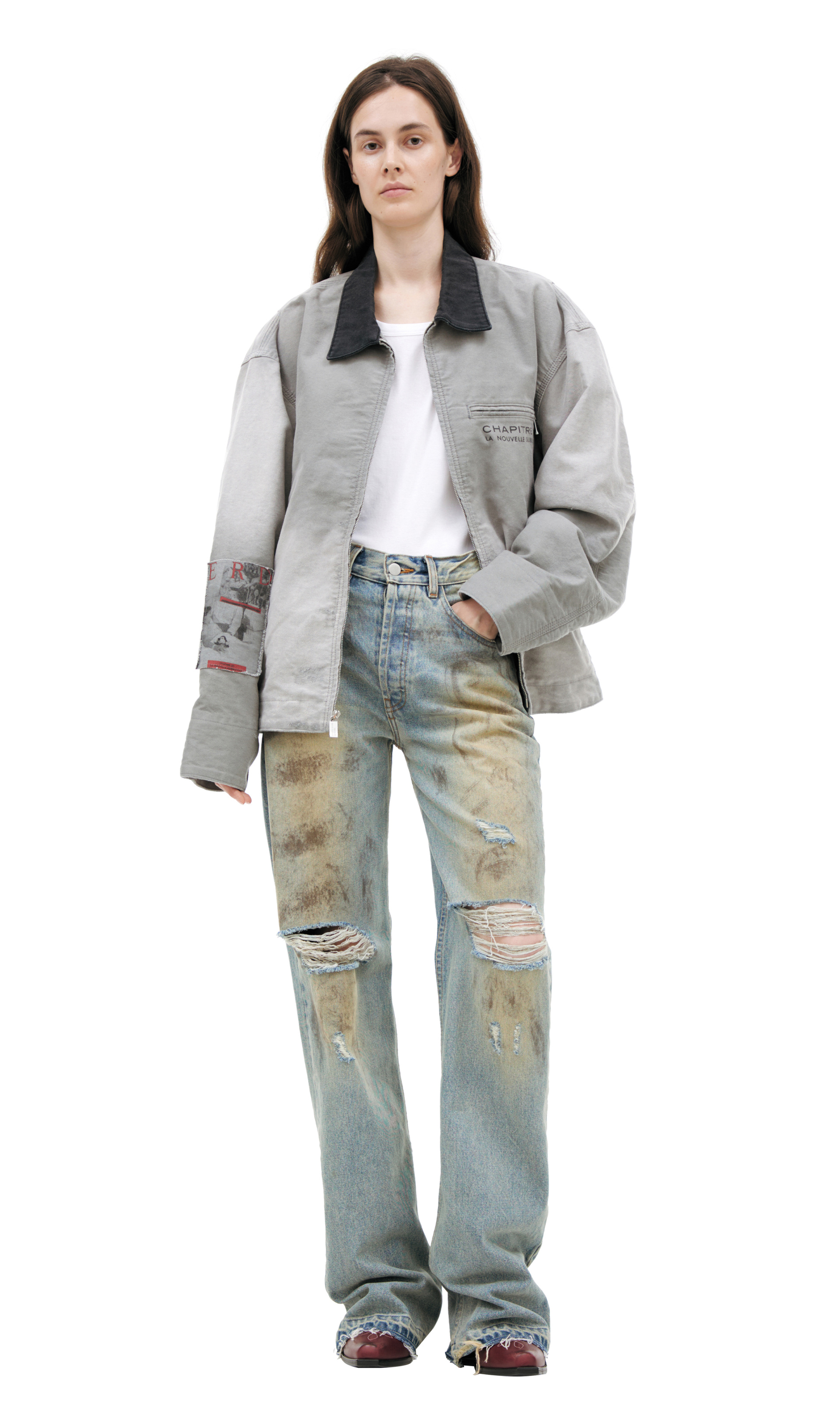 Enfants Riches Déprimés Серая куртка с патчами