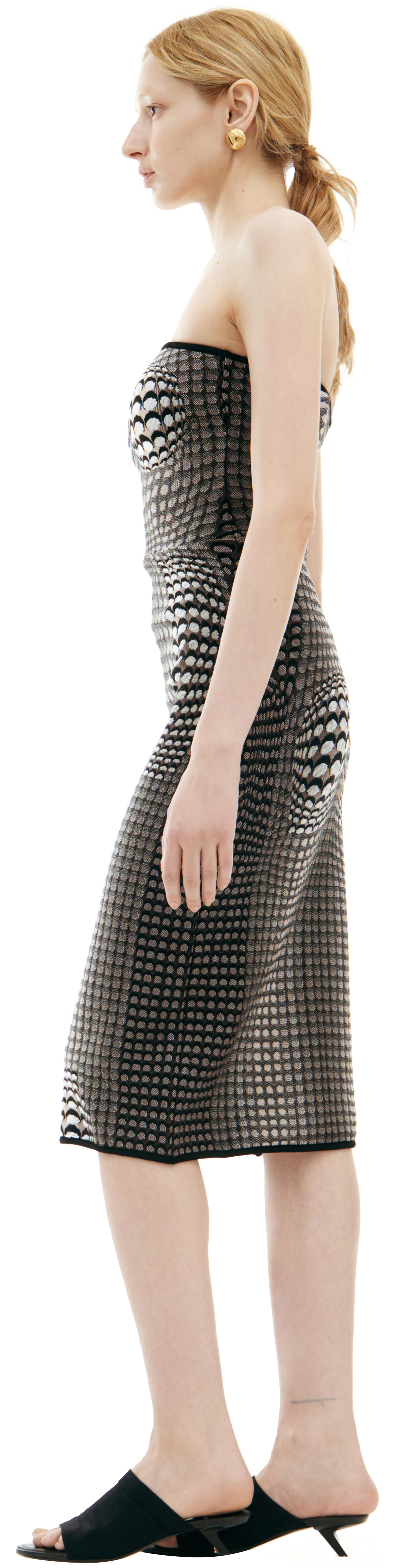 MARINE SERRE Платье миди с монопринтом