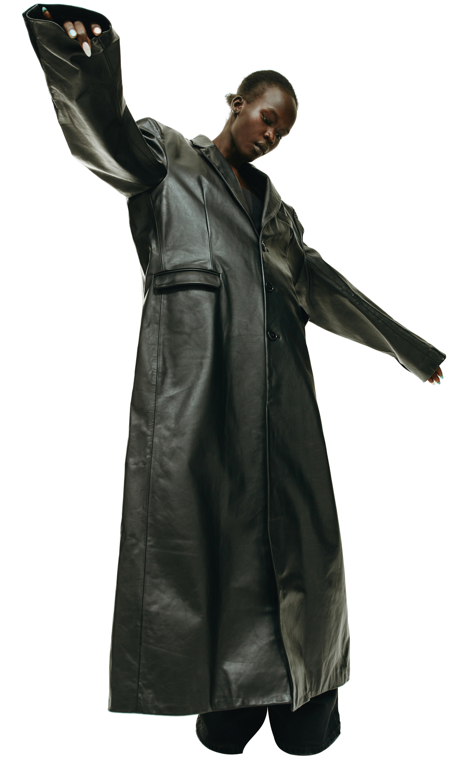 VETEMENTS Кожаное оверсайз пальто