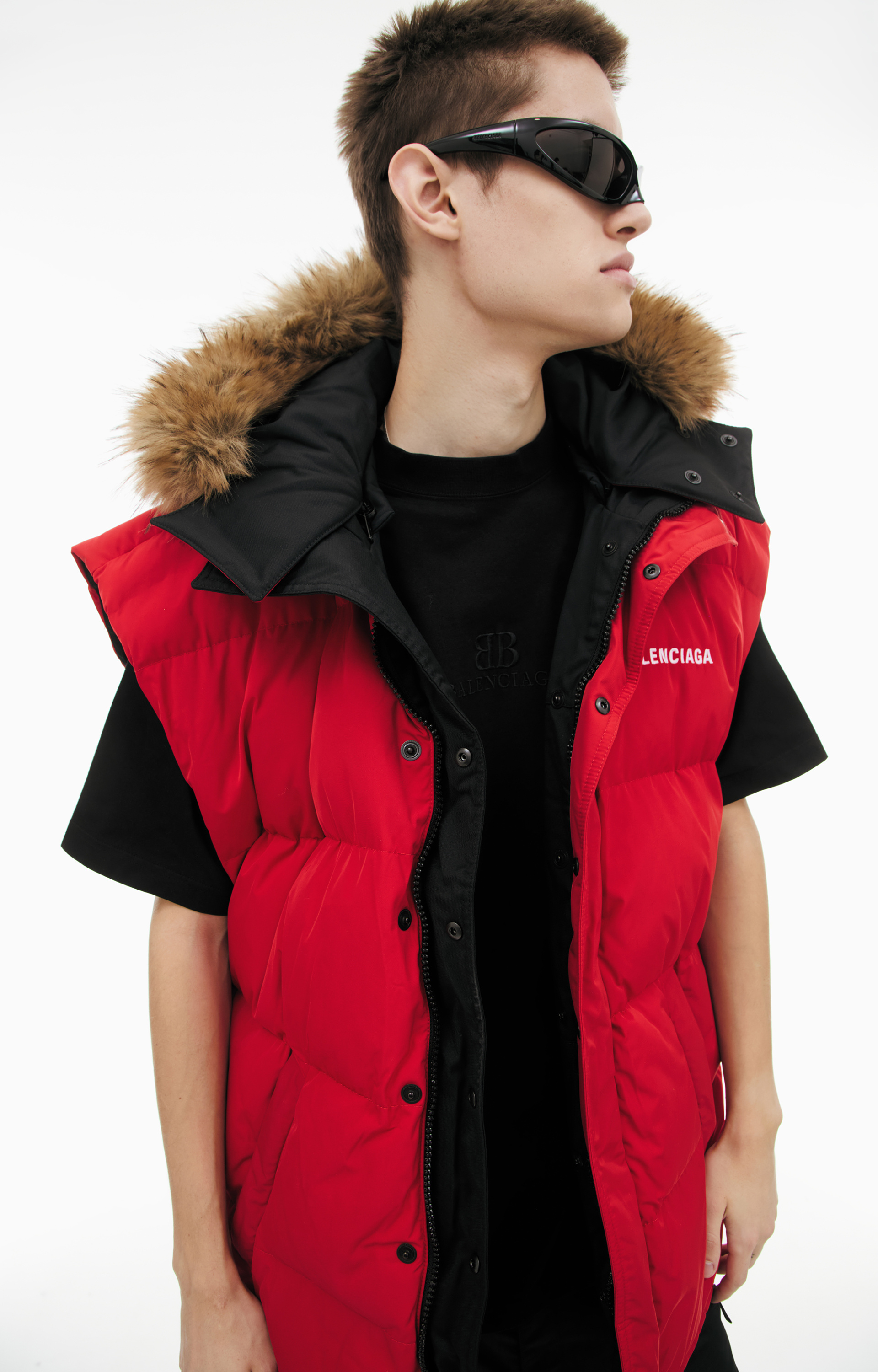 Balenciaga Двусторонний жилет с капюшоном