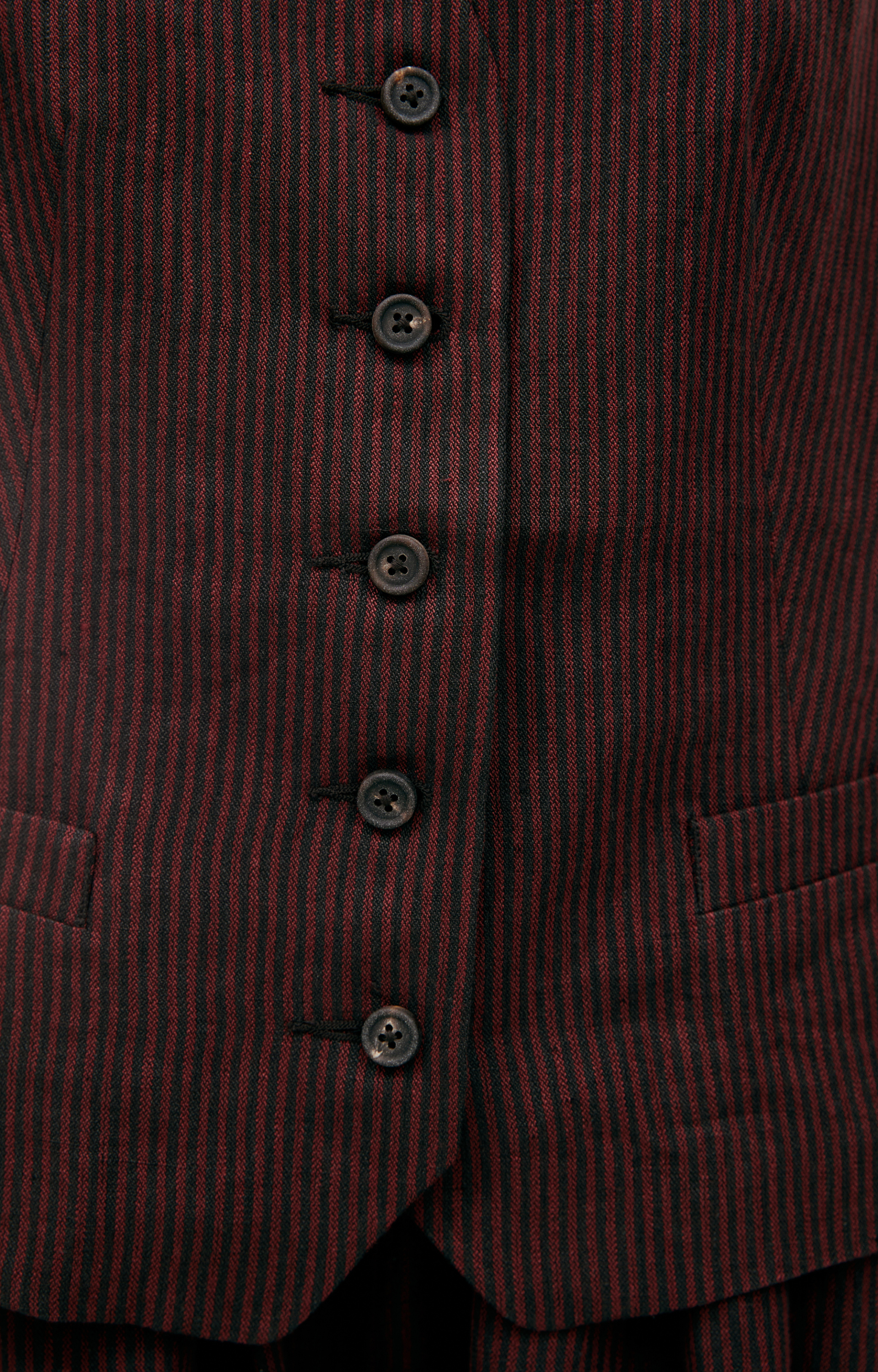 Ziggy Chen Однобортный жилет в полоску