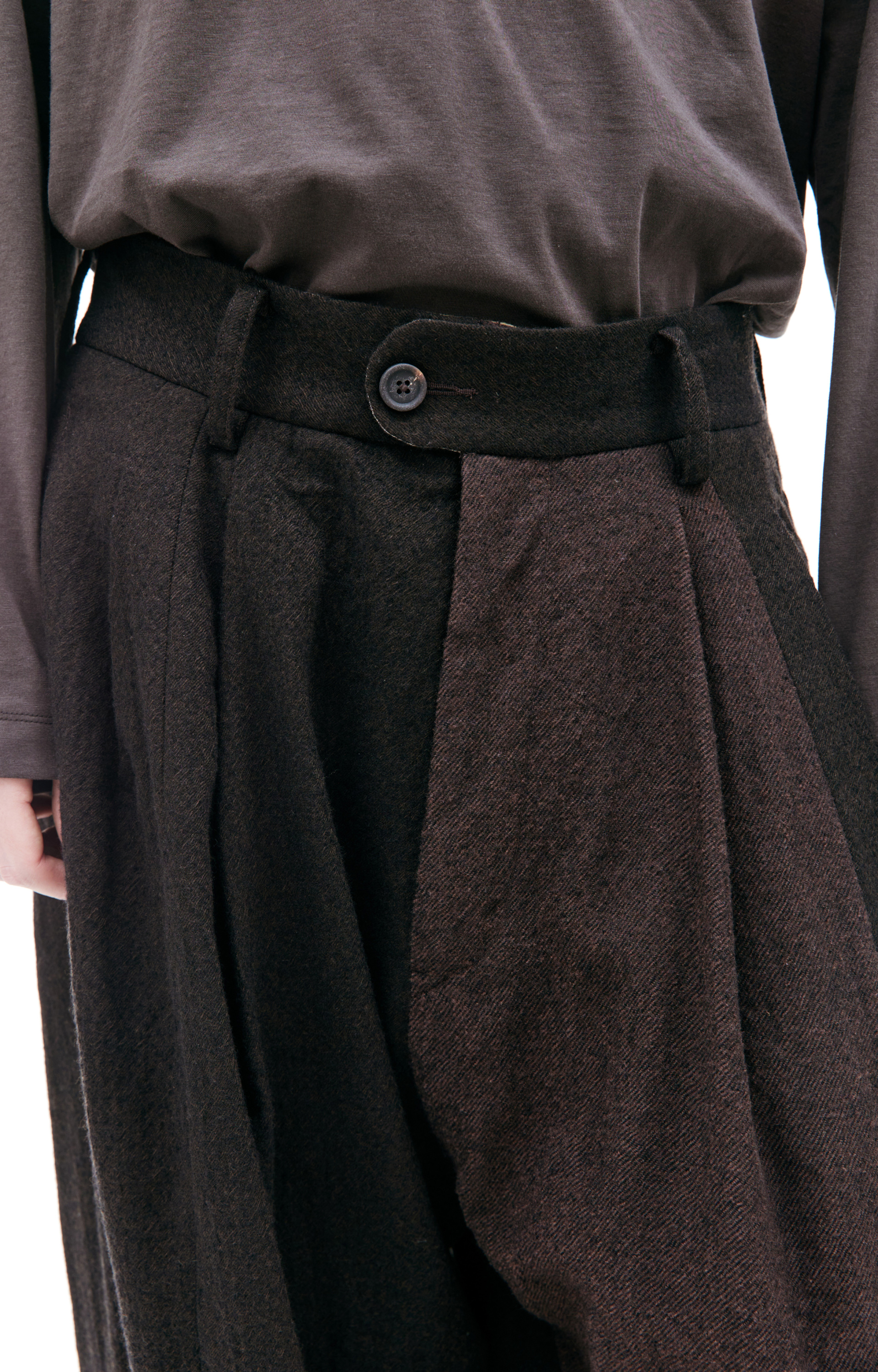 Ziggy Chen Широкие брюки с контрастной вставкой