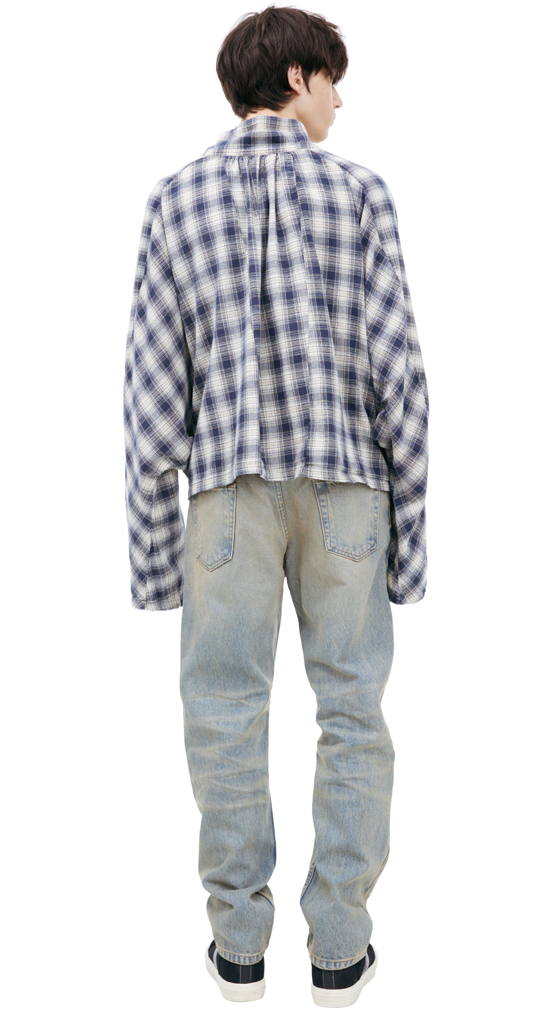 RRR123 Клетчатая рубашка с принтом