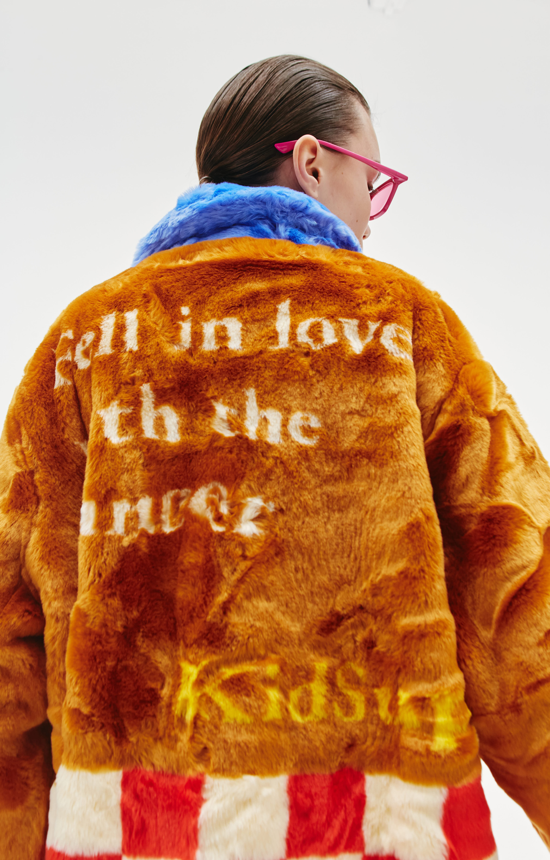 KidSuper Разноцветная шуба из искуственного меха