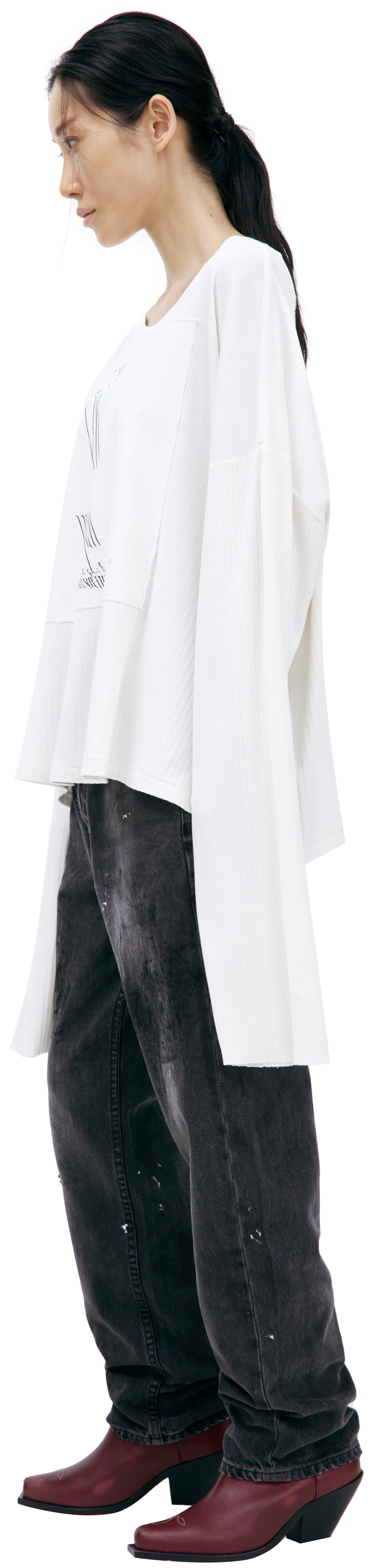 Enfants Riches Déprimés Белый лонгслив с патчем