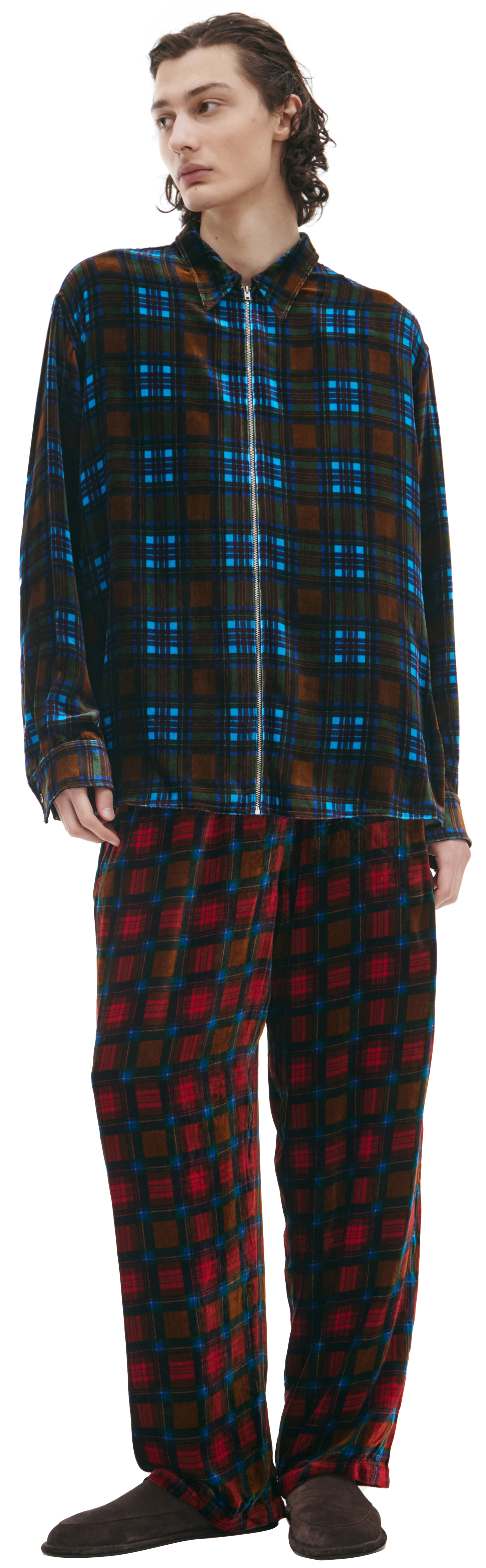 Acne Studios Клетчатая рубашка на молнии