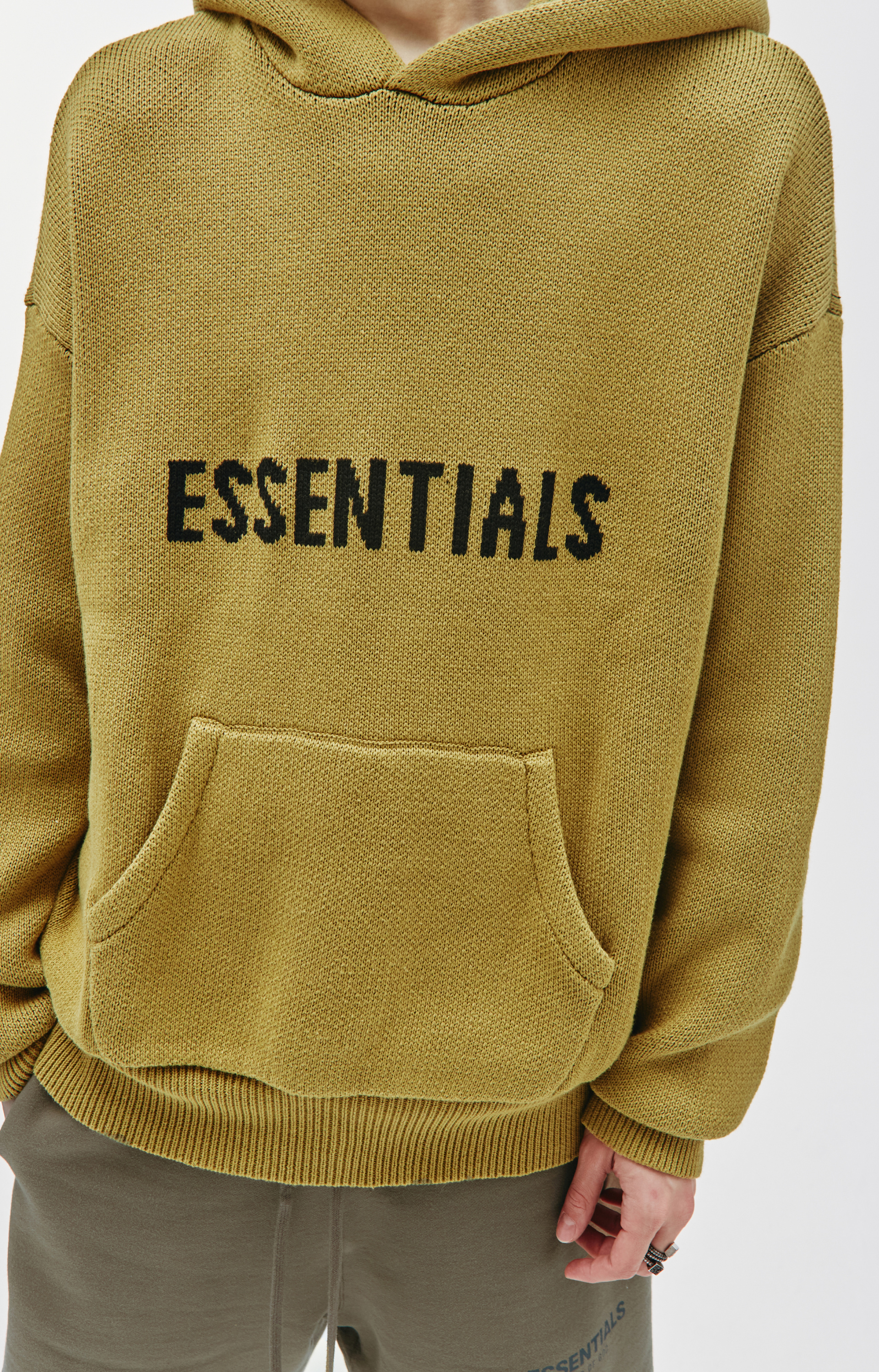 Fear of God Essentials Вязаное худи с логотипом