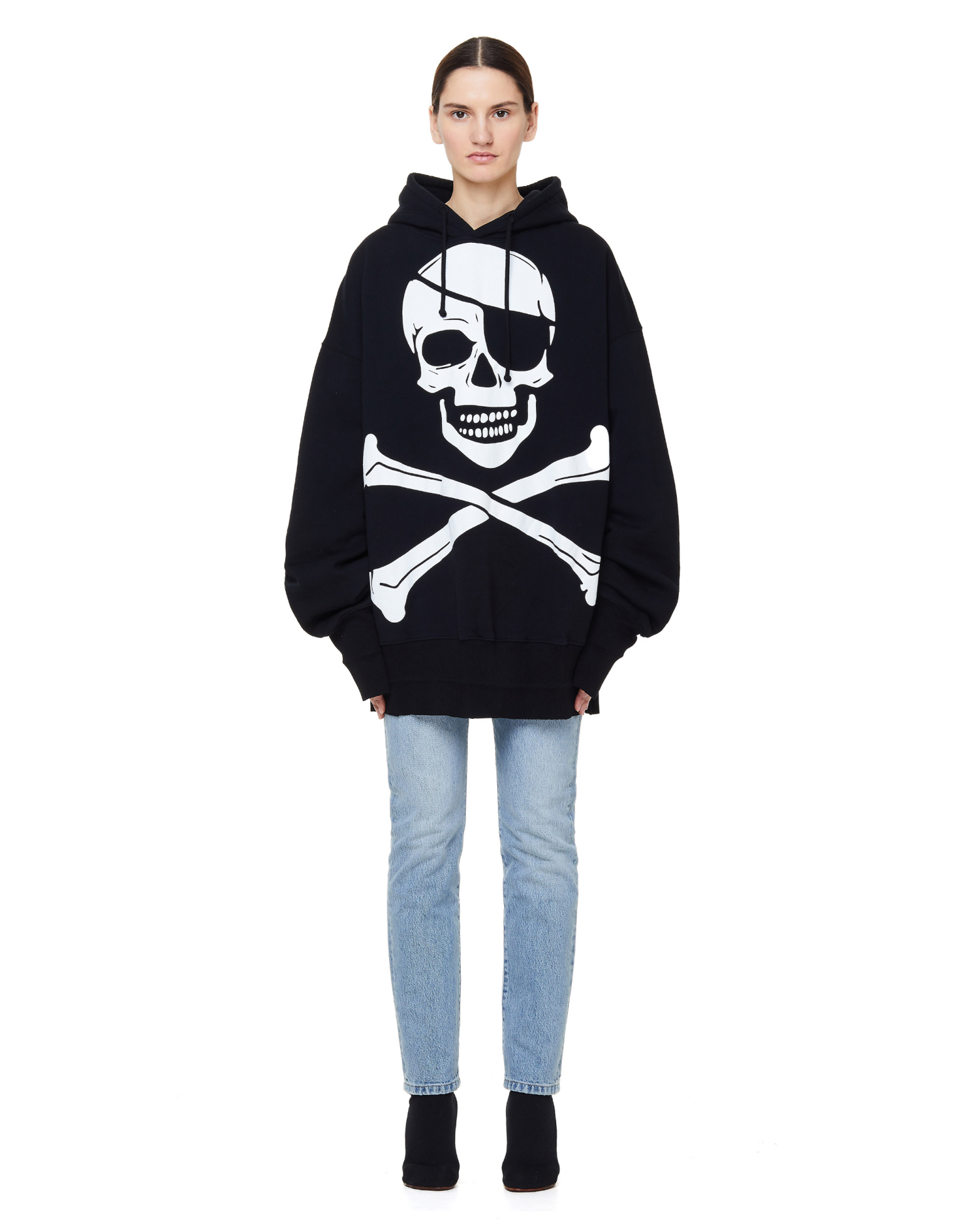 VETEMENTS Худи с черепом и шипами на капюшоне Pirate