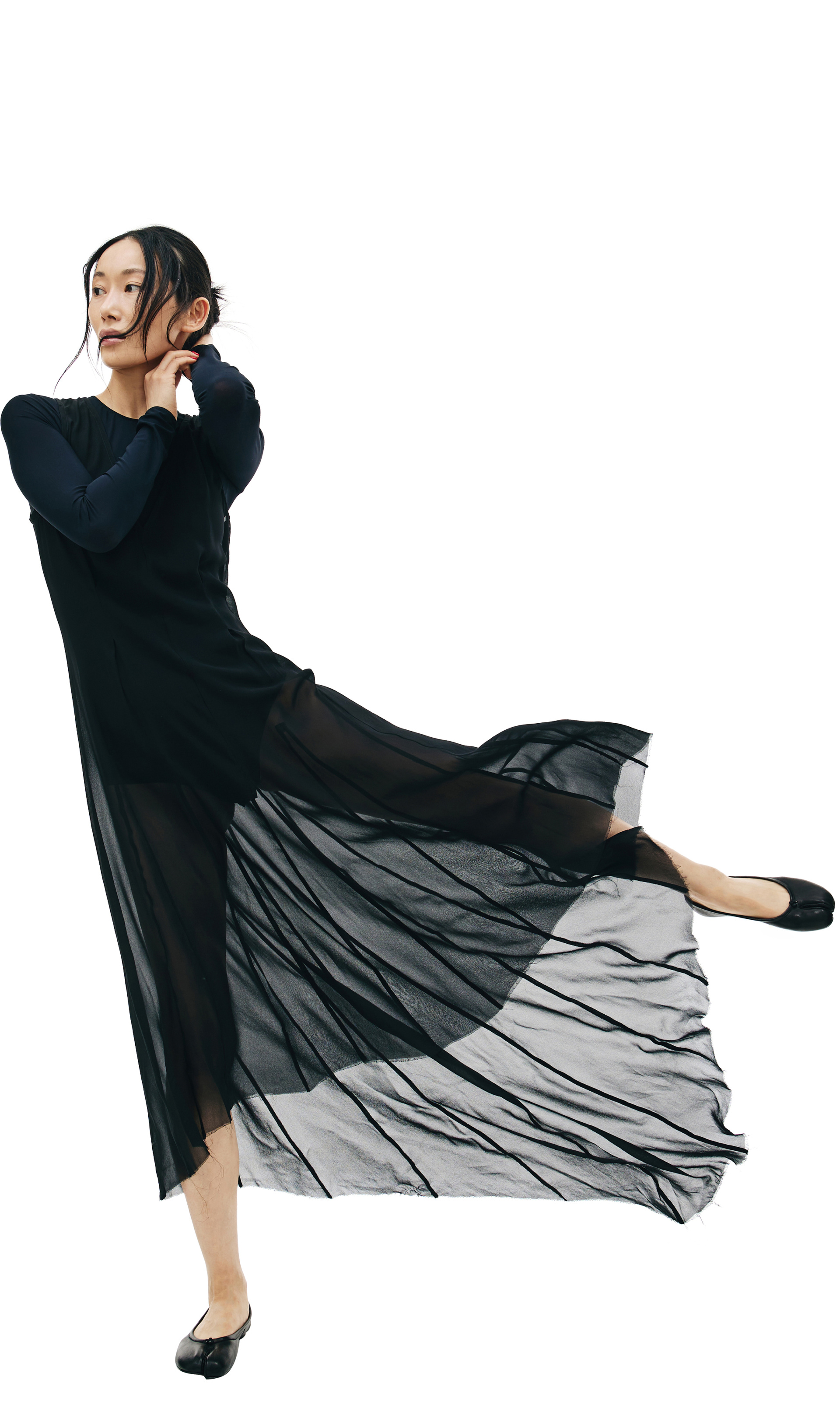 Ann Demeulemeester Полупрозрачное черное платье