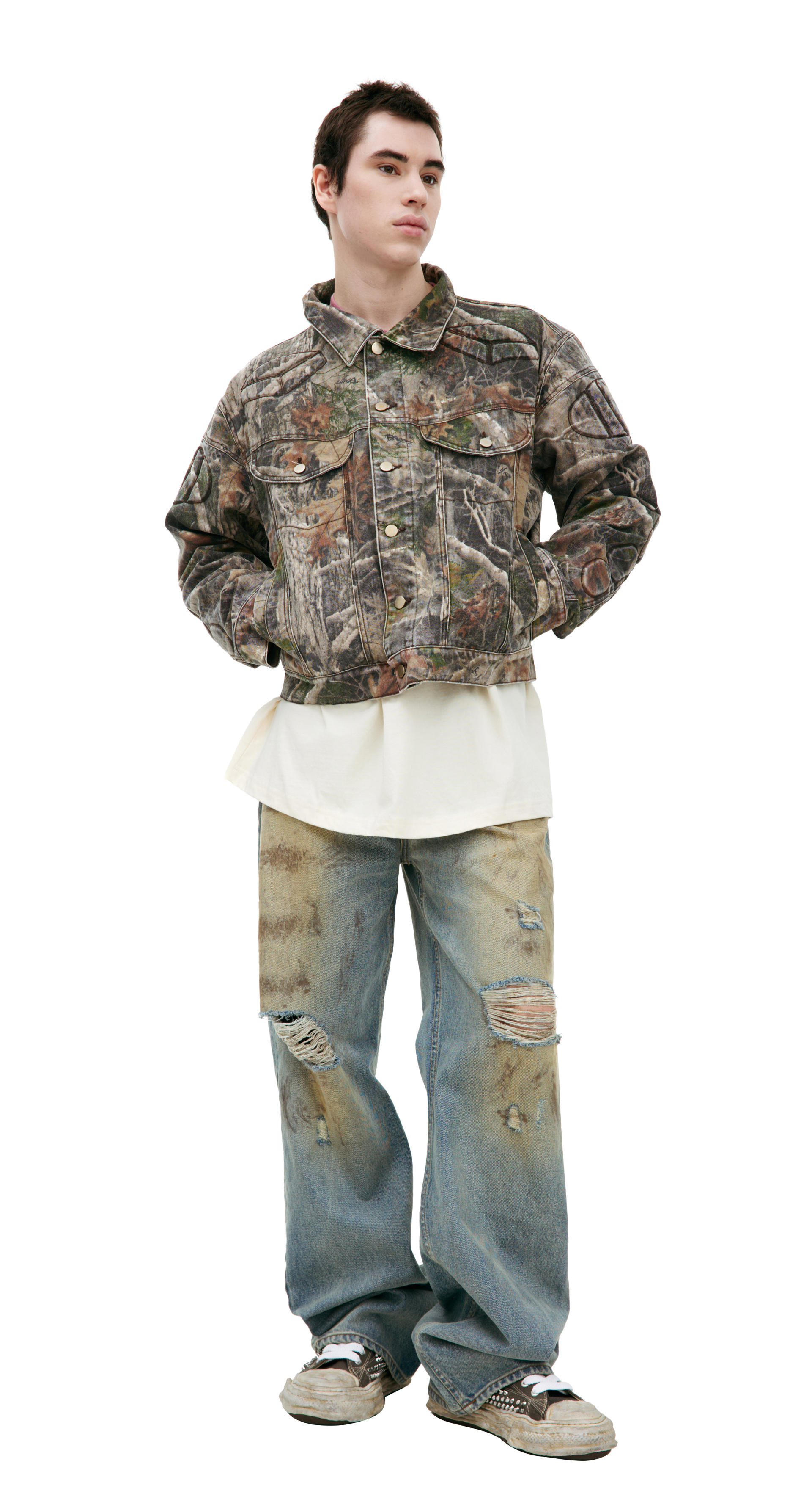 Satoshi Nakamoto Джинсовая куртка с монопринтом