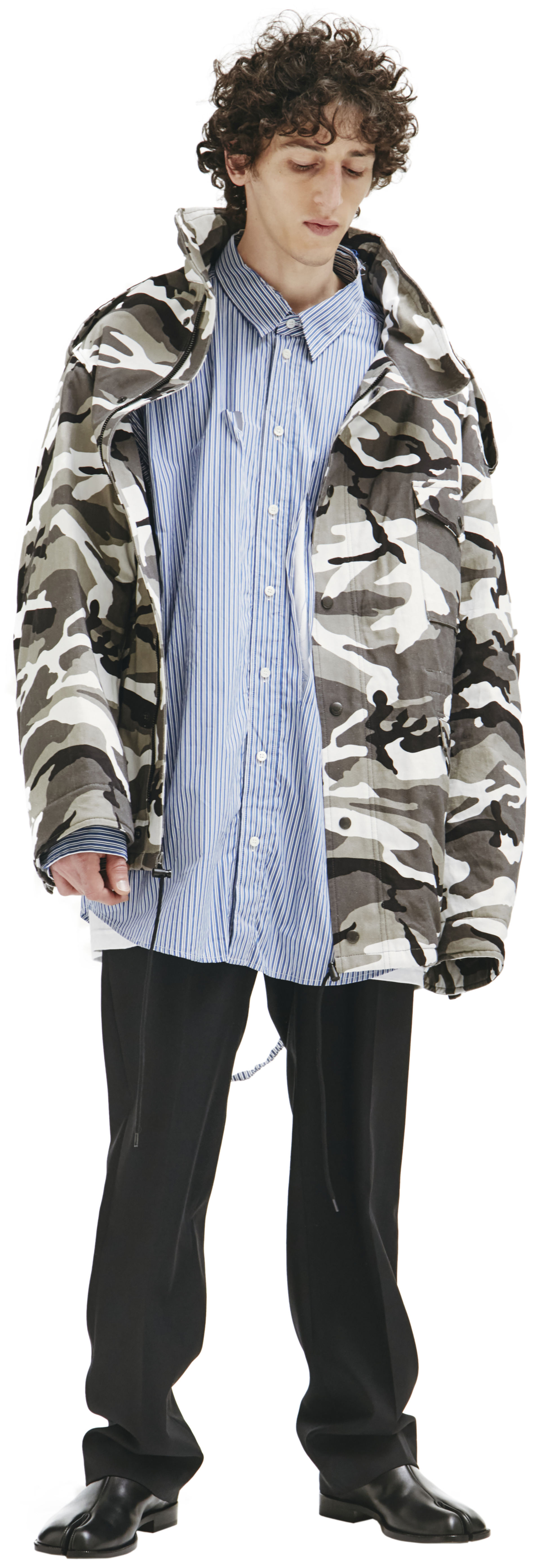 Balenciaga Оверсайз парка с камуфляжным принтом